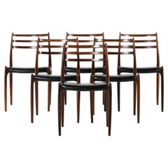 Sillas de comedor Niels O. Møller Modelo 78 Fabricadas por J.L. Møllers Møbelfabrik
