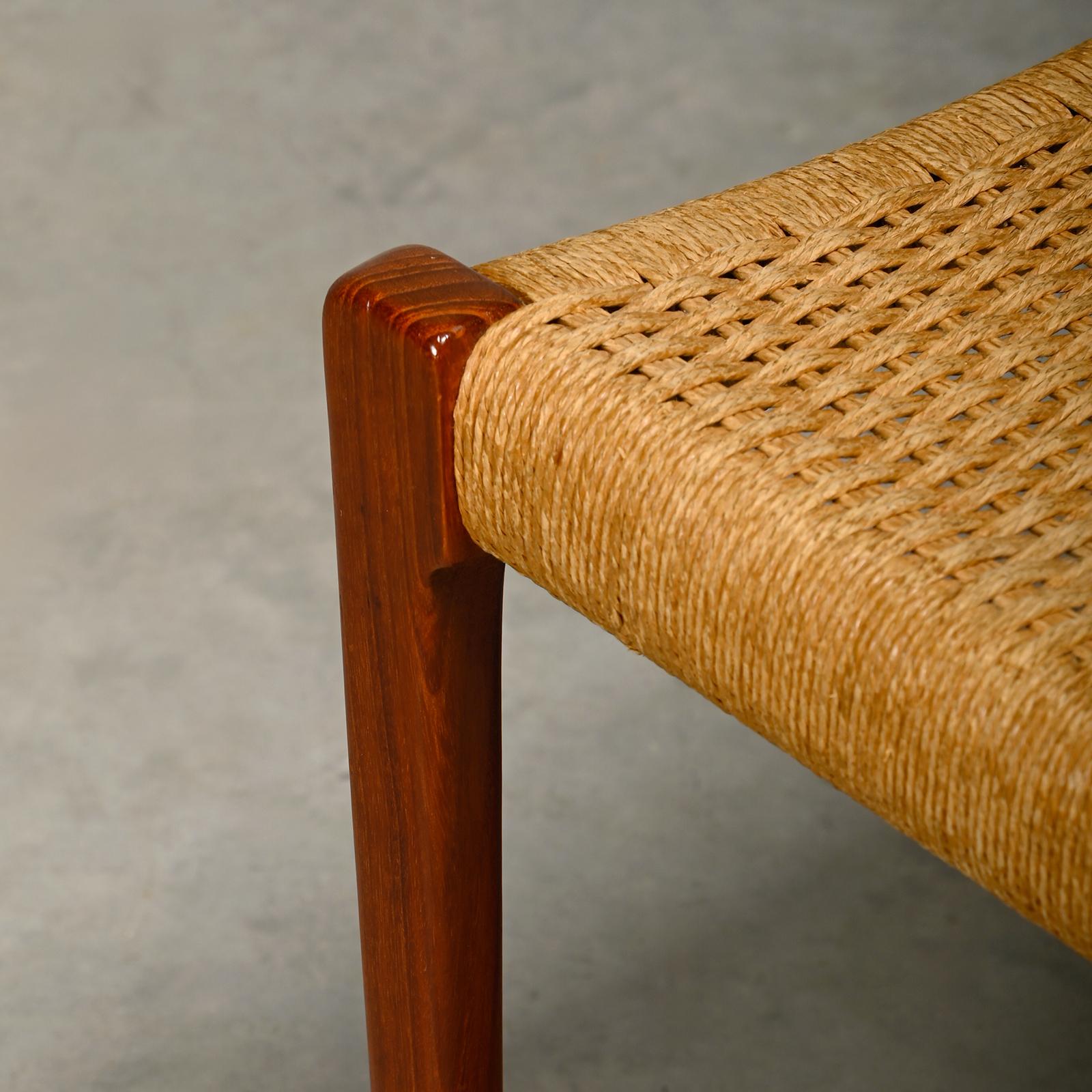 Niels O. Møller Dining Chairs Teak Papercord Model 71, J.L. Møllers Møbelfabrik 5