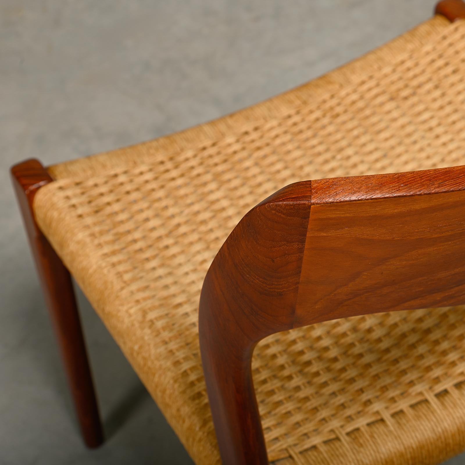 Niels O. Møller Dining Chairs Teak Papercord Model 71, J.L. Møllers Møbelfabrik 6
