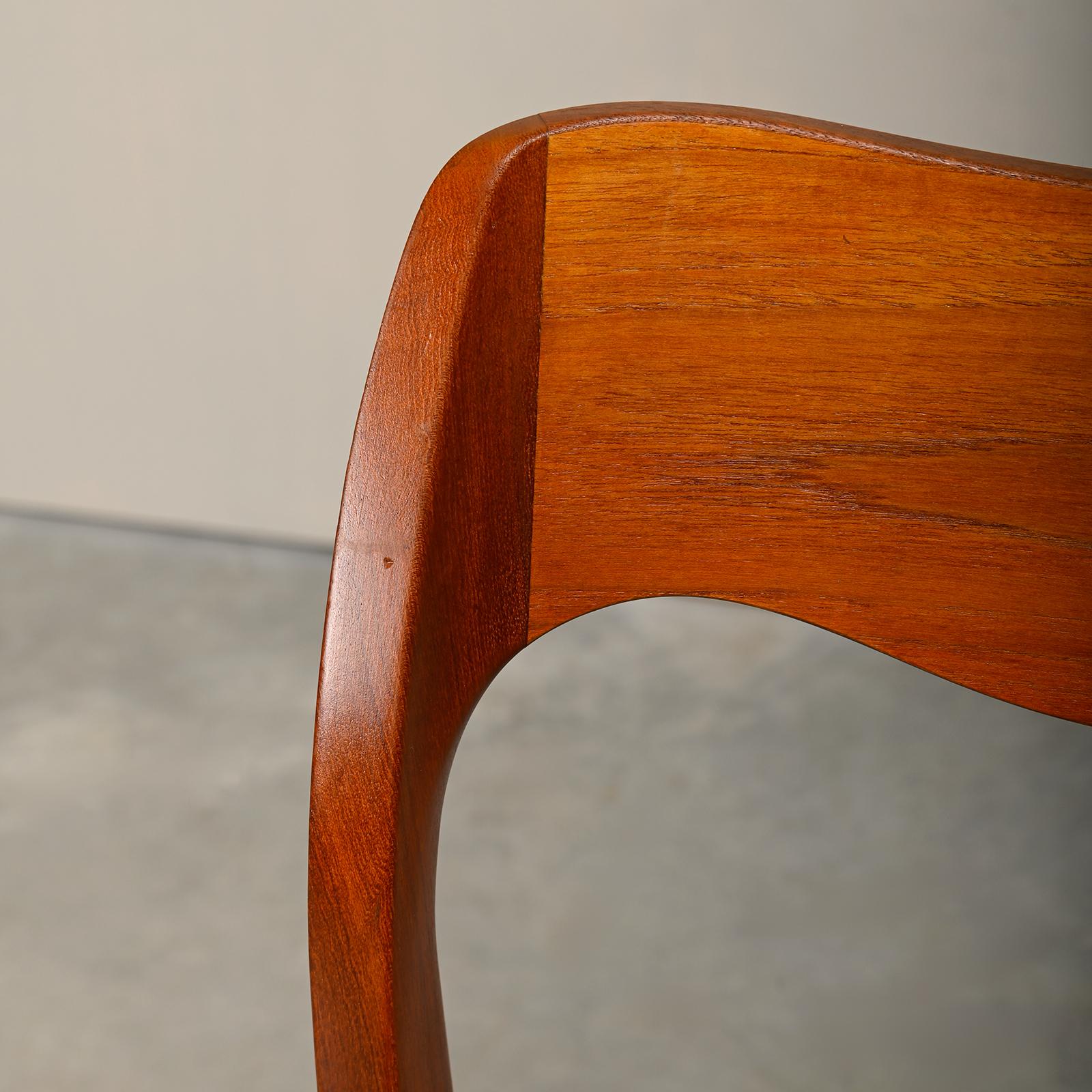 Niels O. Møller Dining Chairs Teak Papercord Model 71, J.L. Møllers Møbelfabrik 7