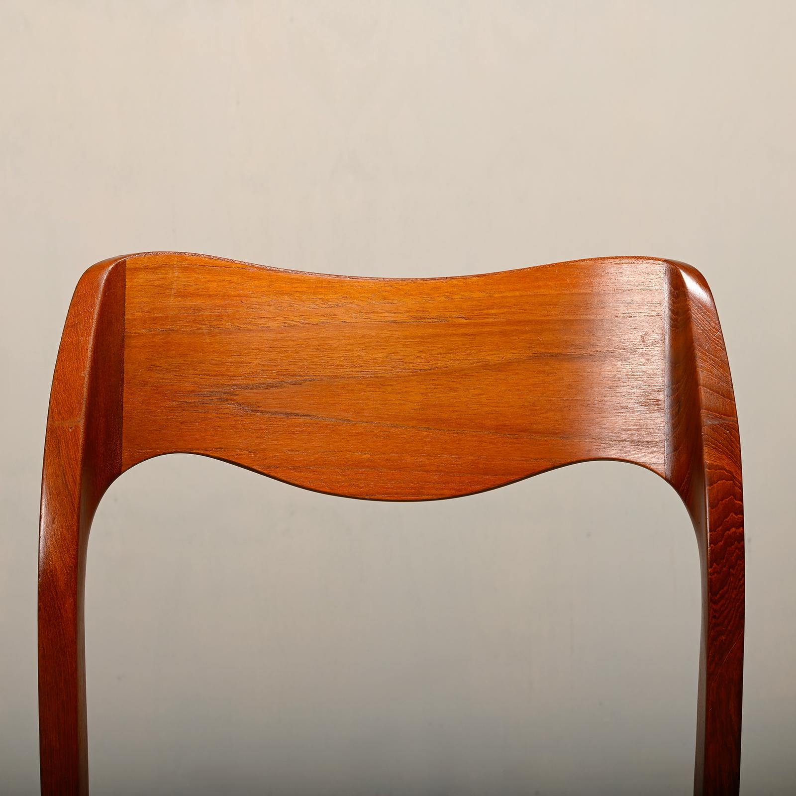 Niels O. Møller Dining Chairs Teak Papercord Model 71, J.L. Møllers Møbelfabrik 2