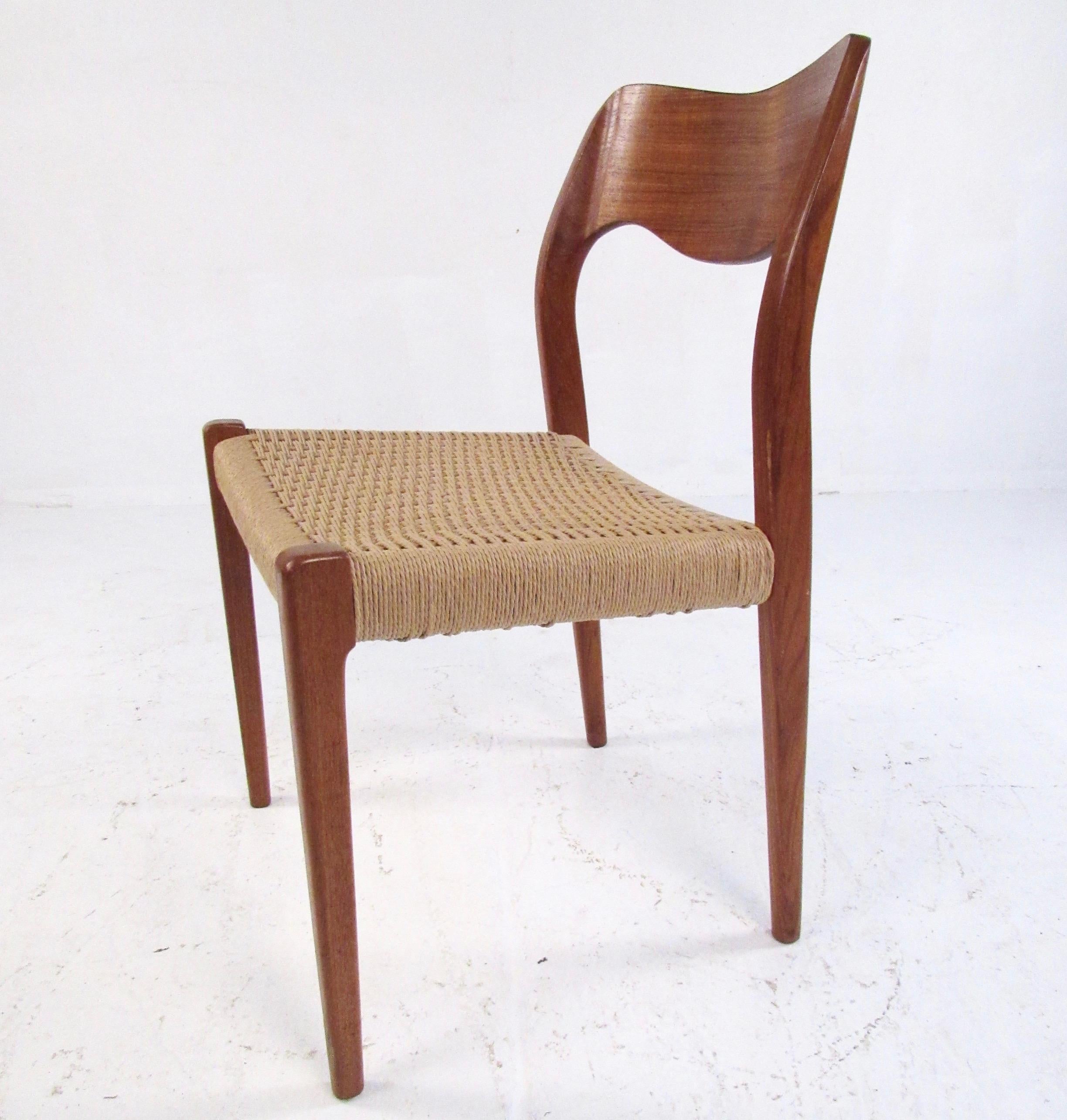 20th Century Niels O. Møller Dining Chairs with Papercord Seats