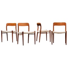 Niels O. Møller Model 75 Dining Chairs in Teak, Set of 4