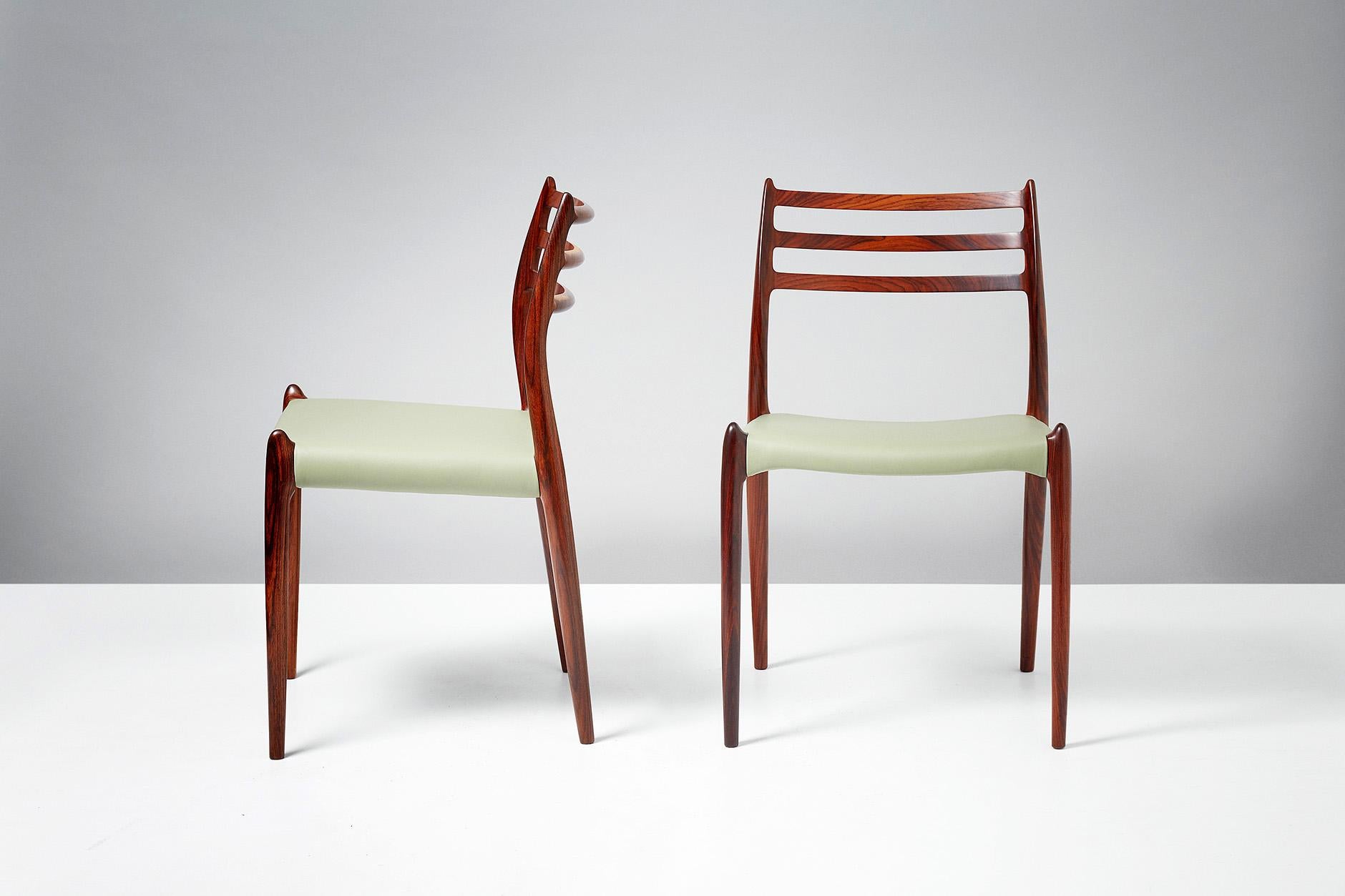 Scandinavian Modern Niels O. Møller Model 78 Rosewood Dining Chairs, 1962 For Sale