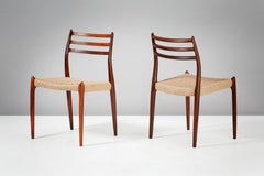 Niels Moller Model 78 Rosewood and Papercord Dining Chairs, 1962