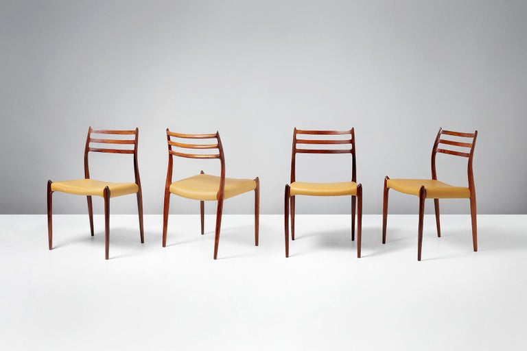 Scandinavian Modern Niels O. Møller Model 78 Rosewood Dining Chairs, 1962 For Sale