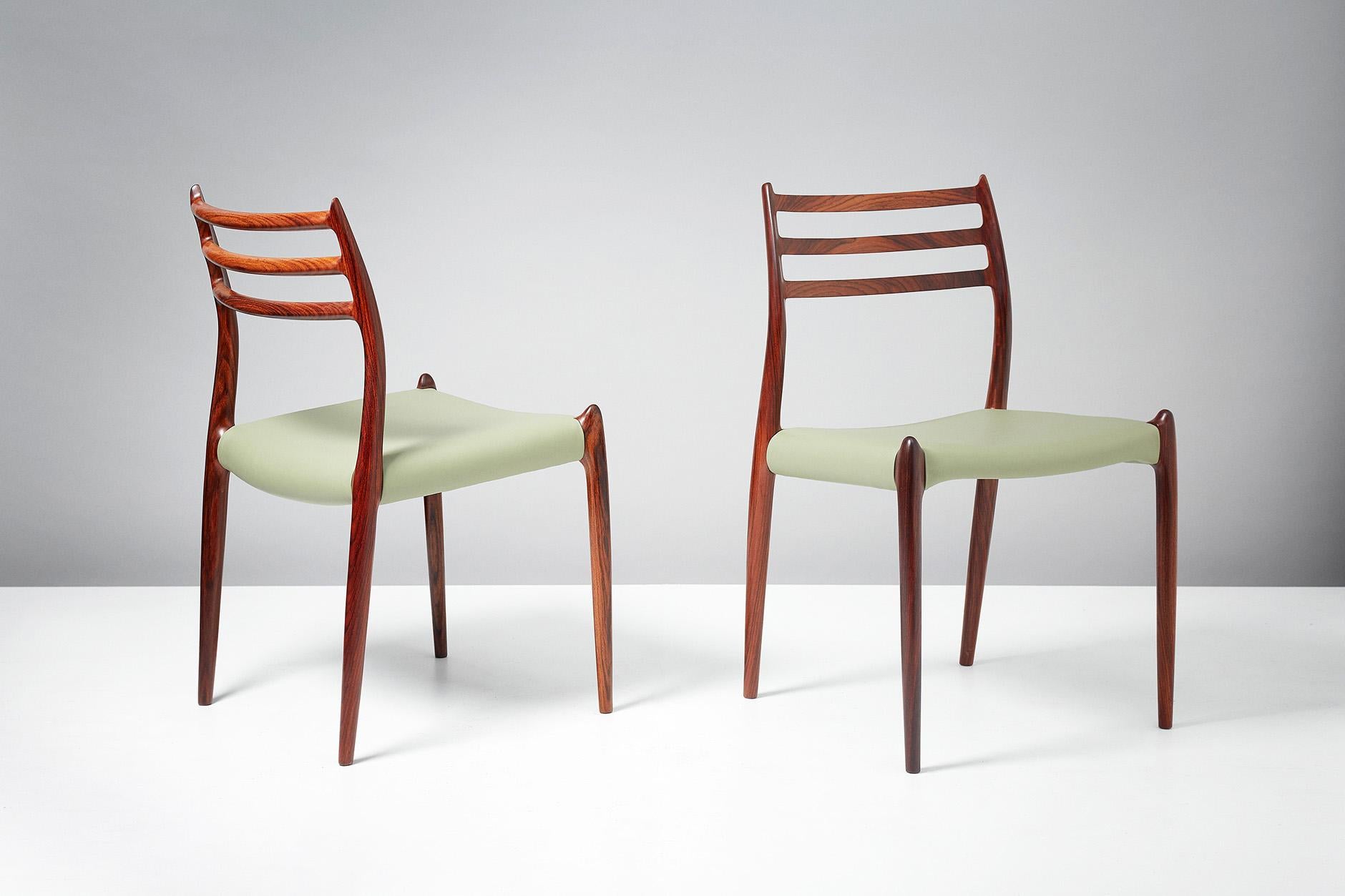 Danish Niels O. Møller Model 78 Rosewood Dining Chairs, 1962 For Sale