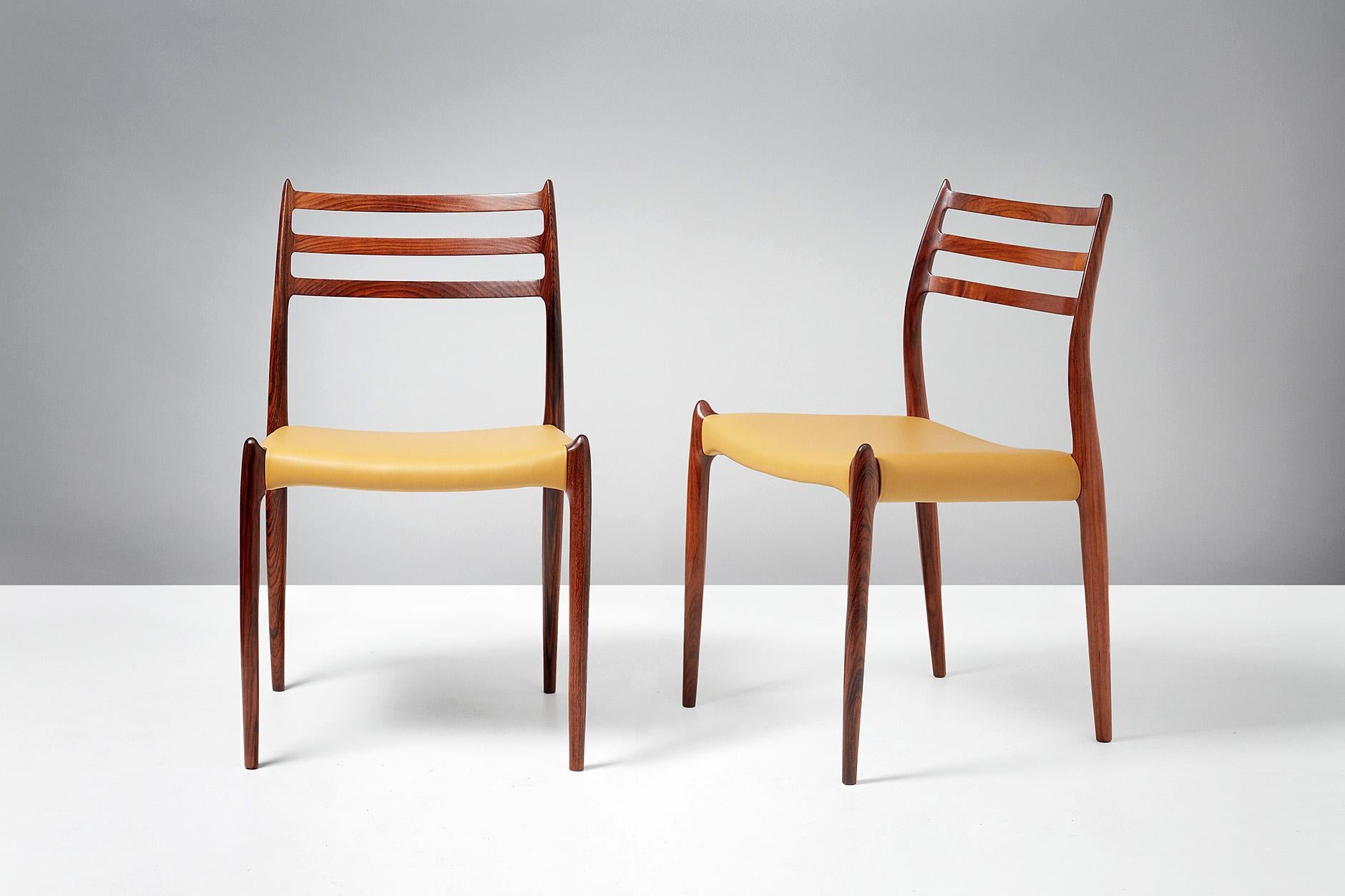 Danish Niels O. Møller Model 78 Rosewood Dining Chairs, 1962 For Sale