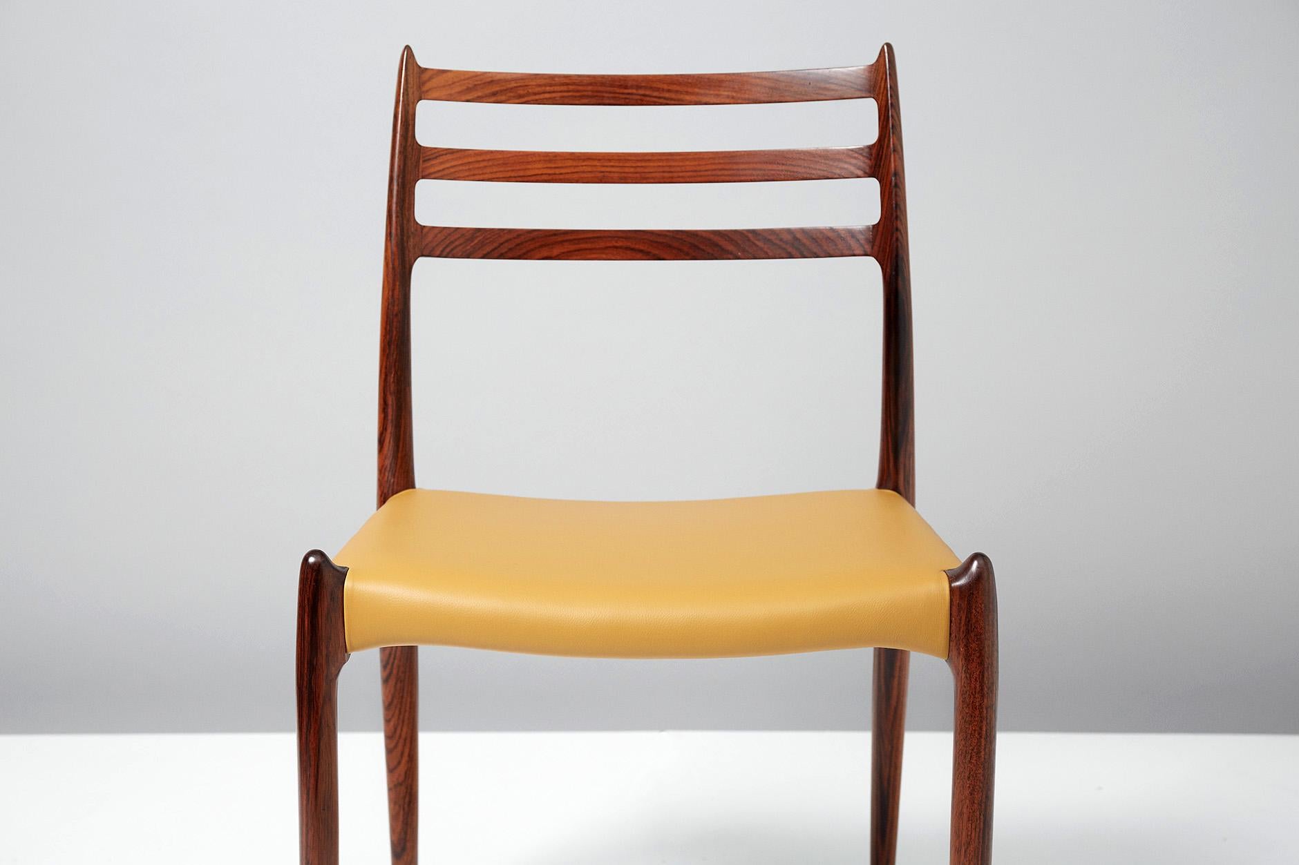 Niels O. Møller Model 78 Rosewood Dining Chairs, 1962 1