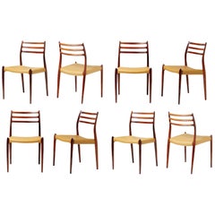 Niels O. Møller Model 78 Rosewood Dining Chairs, 1962