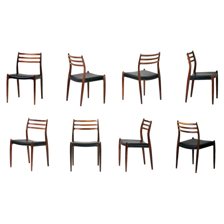 Niels O. Møller Model 78 Rosewood Dining Chairs, 1962
