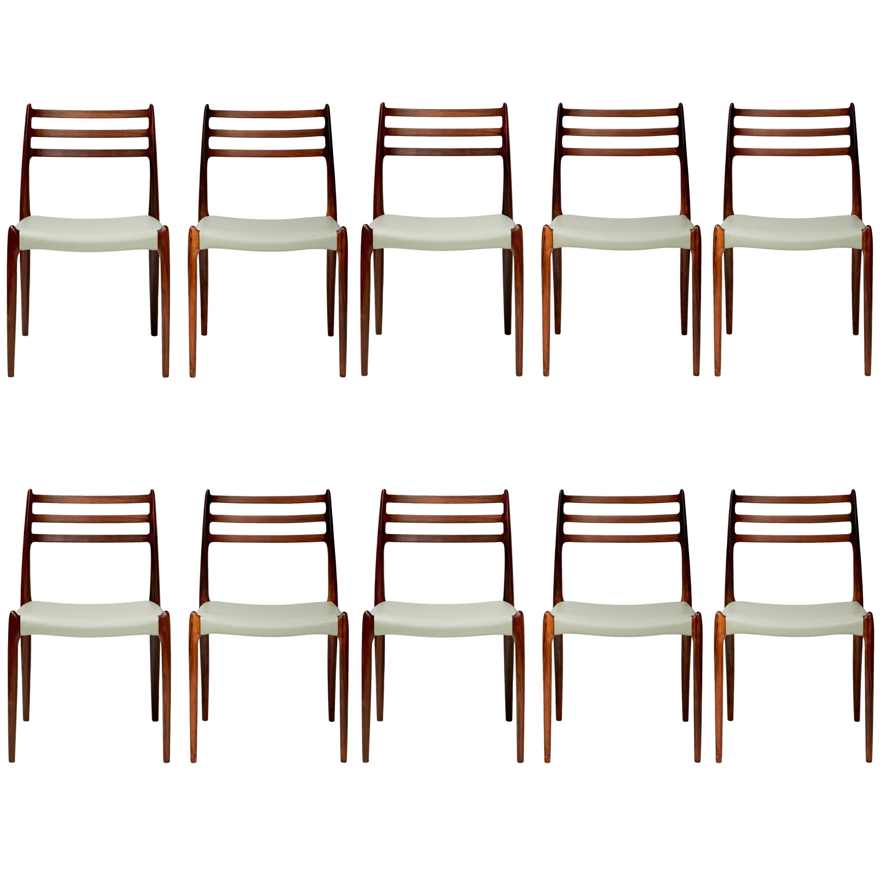 Niels O. Møller Model 78 Rosewood Dining Chairs, 1962