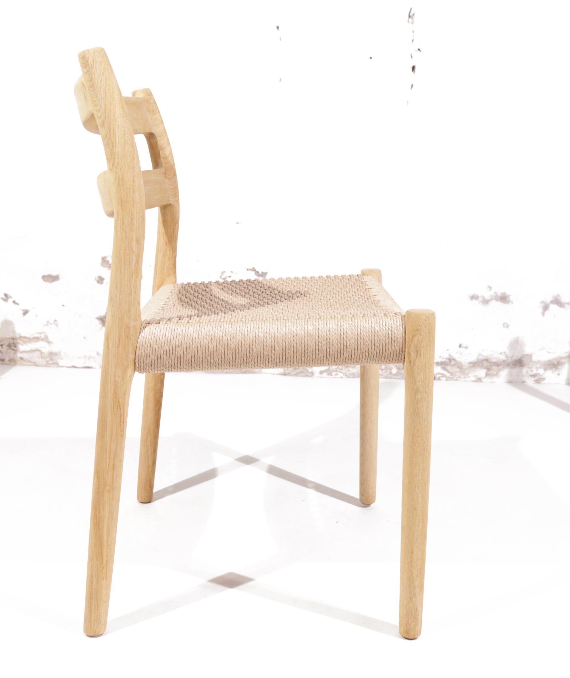 Niels O. Møller Model 84 Soaped Oak Dining Chairs for J.L. Møllers 9