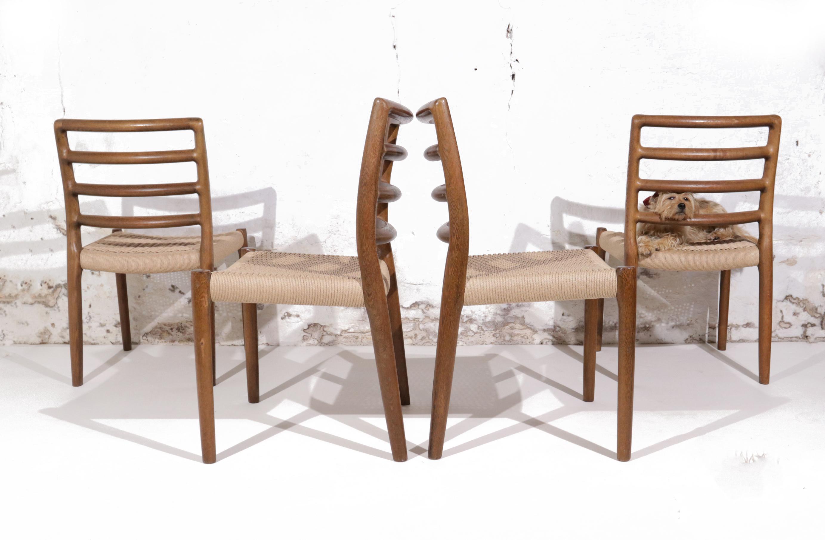 Niels O. Møller Model 85 Oak and Papercord Dining Chair for J.L. Mollers 7