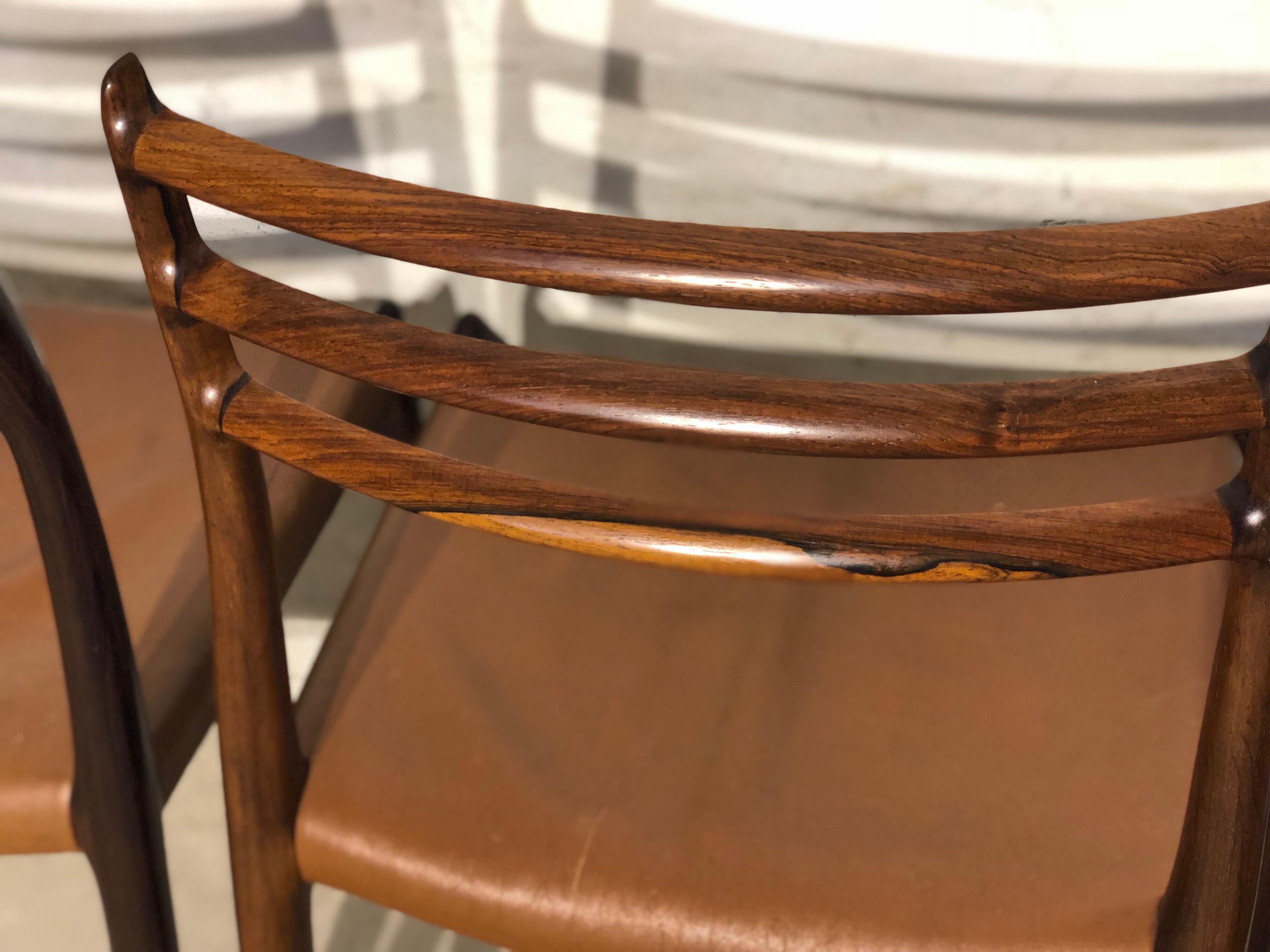 Mid-20th Century Niels O. Møller No. 78, Set of 4 Rosewood Chairs Danish Midcentury