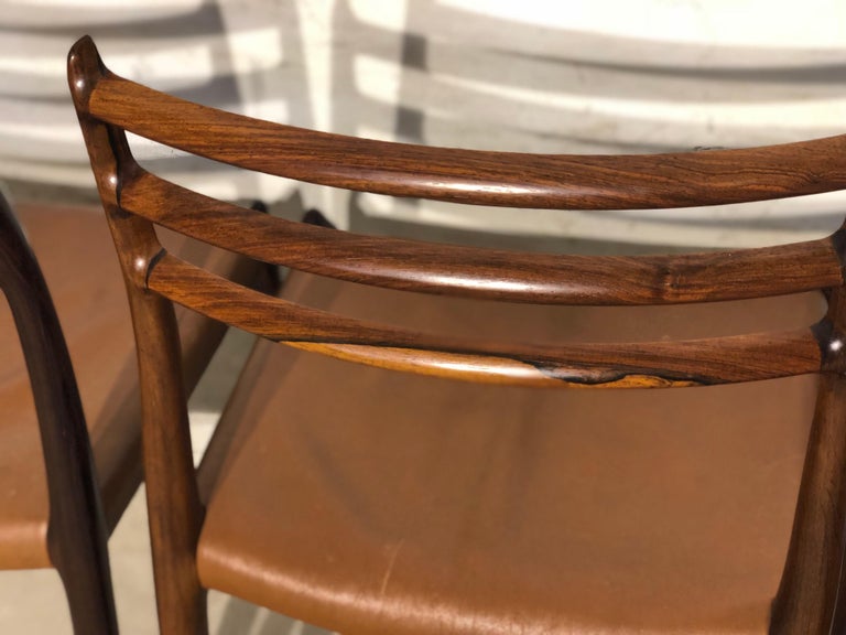 Mid-20th Century Niels O. Møller No. 78, Set of 4 Rosewood Chairs Danish Midcentury