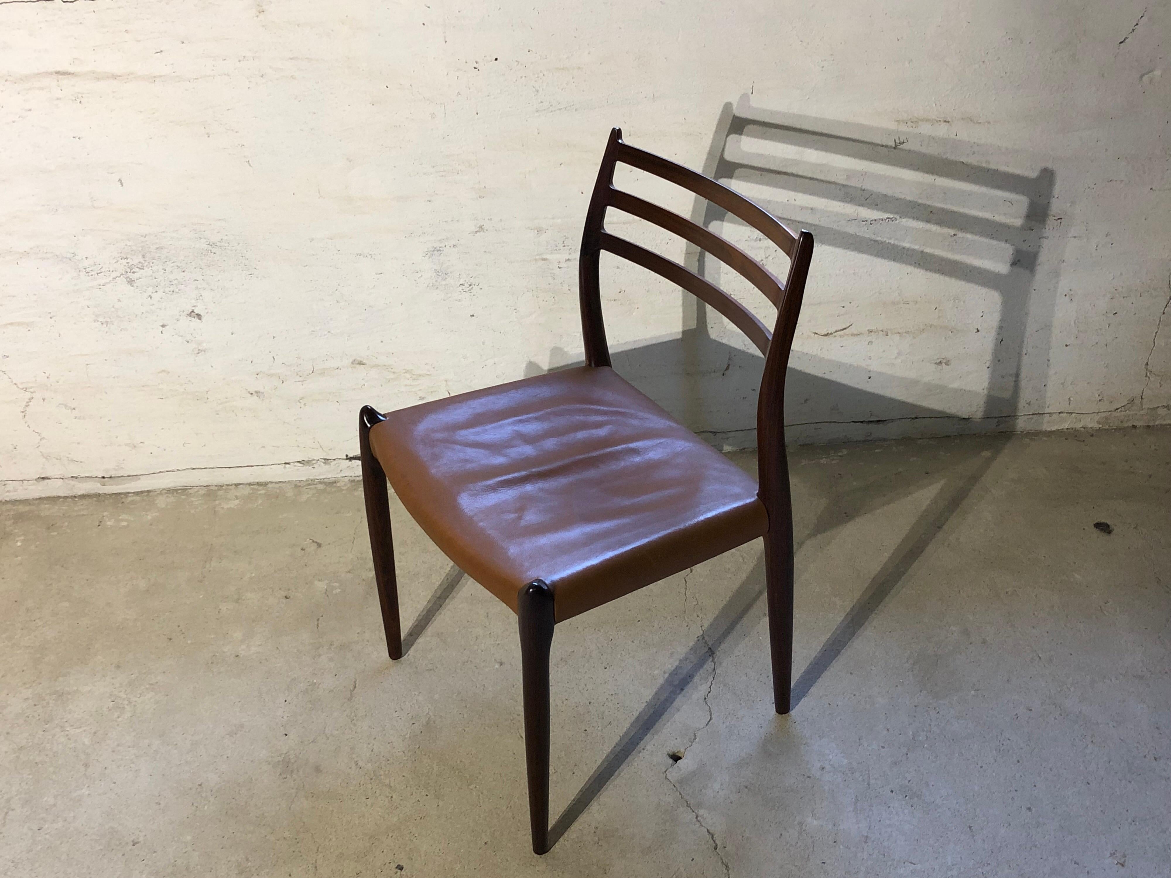 Niels O. Møller No. 78, Set of 4 Rosewood Chairs Danish Midcentury 1