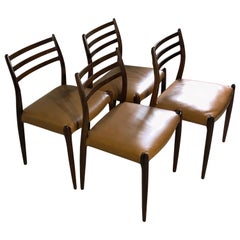 Niels O. Møller No. 78, Set of 4 Rosewood Chairs Danish Midcentury
