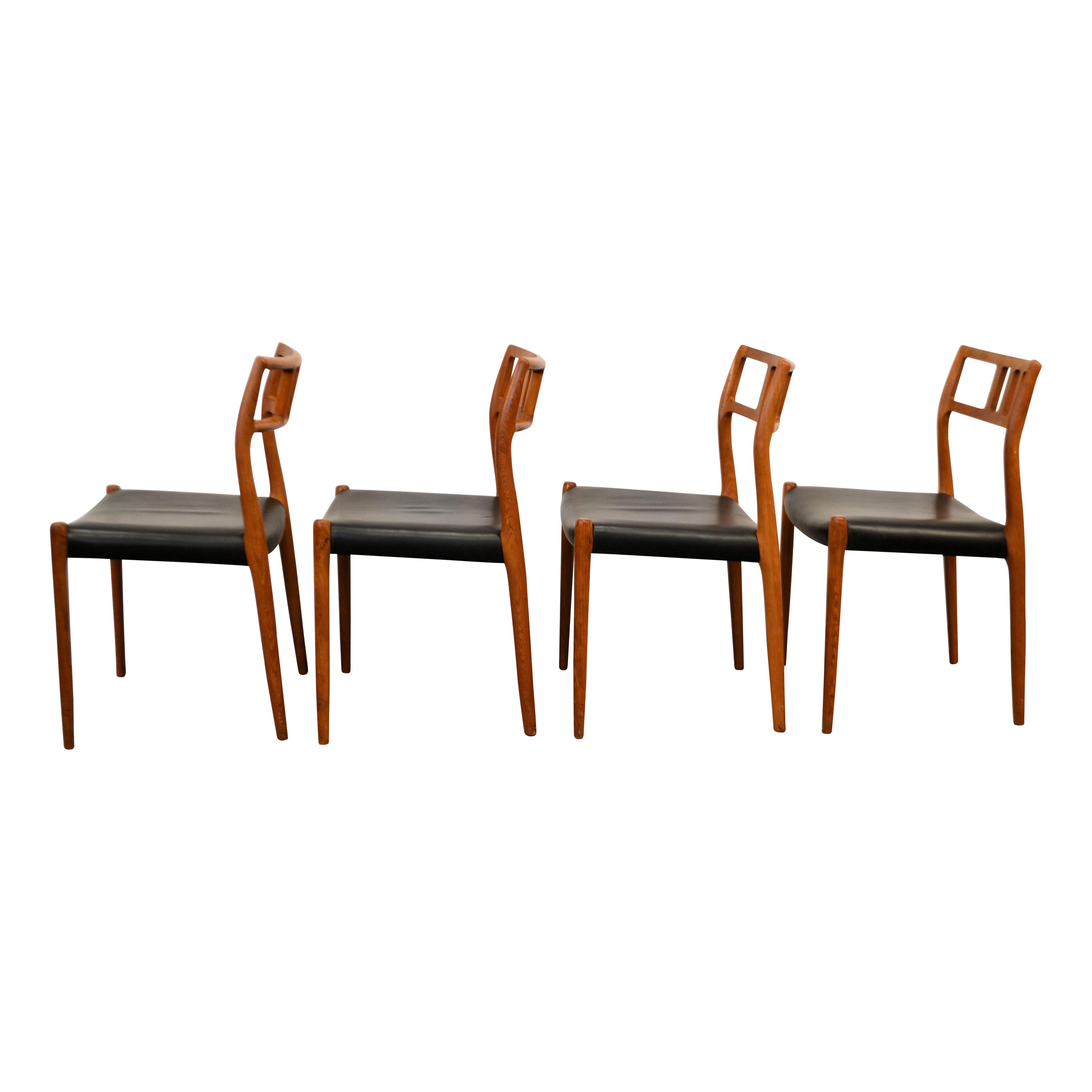 Mid-Century Modern Niels O. Møller No. 79 Teak Dining Chairs, Set of Four For Sale