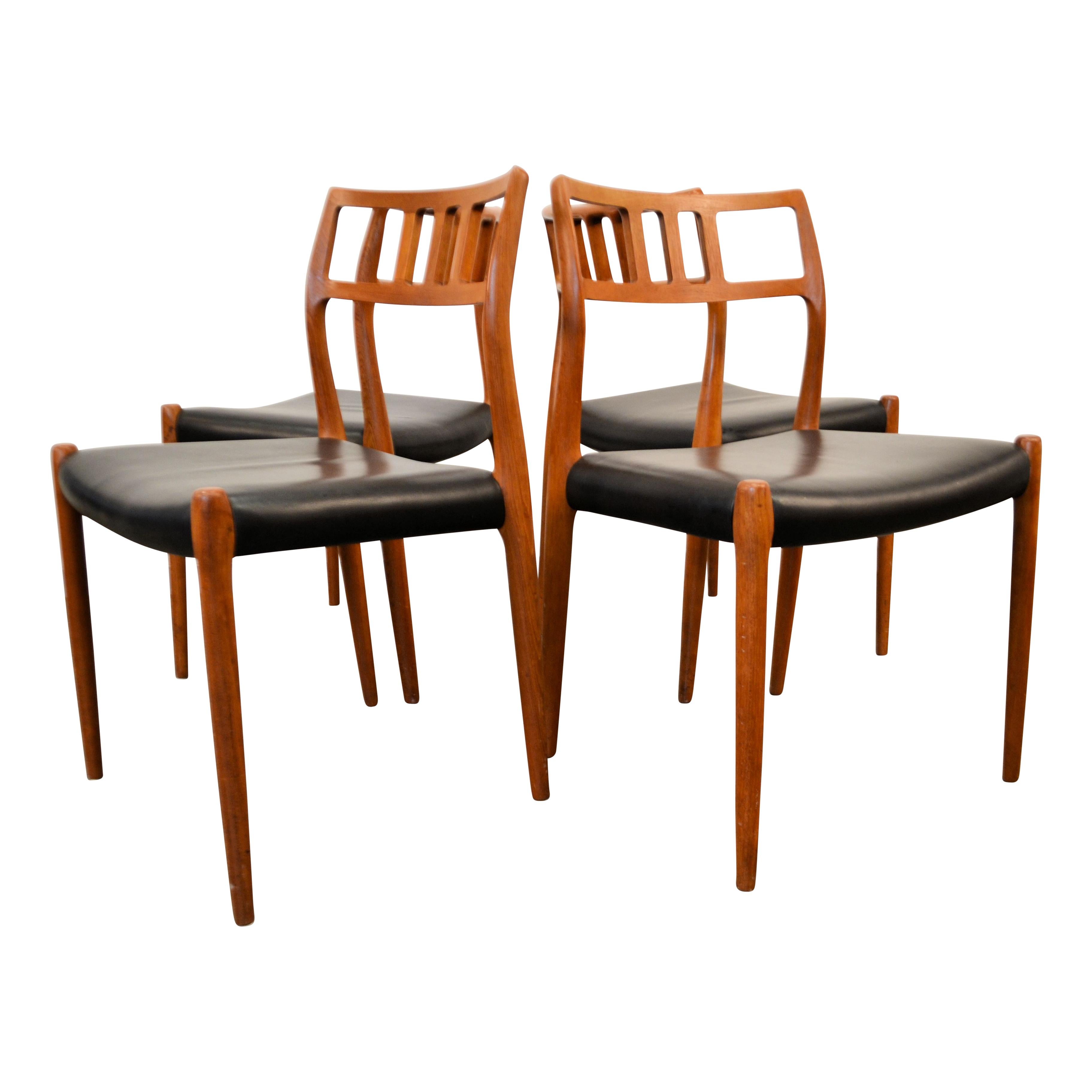 Niels O. Møller No. 79 Teak Dining Chairs, Set of Four For Sale