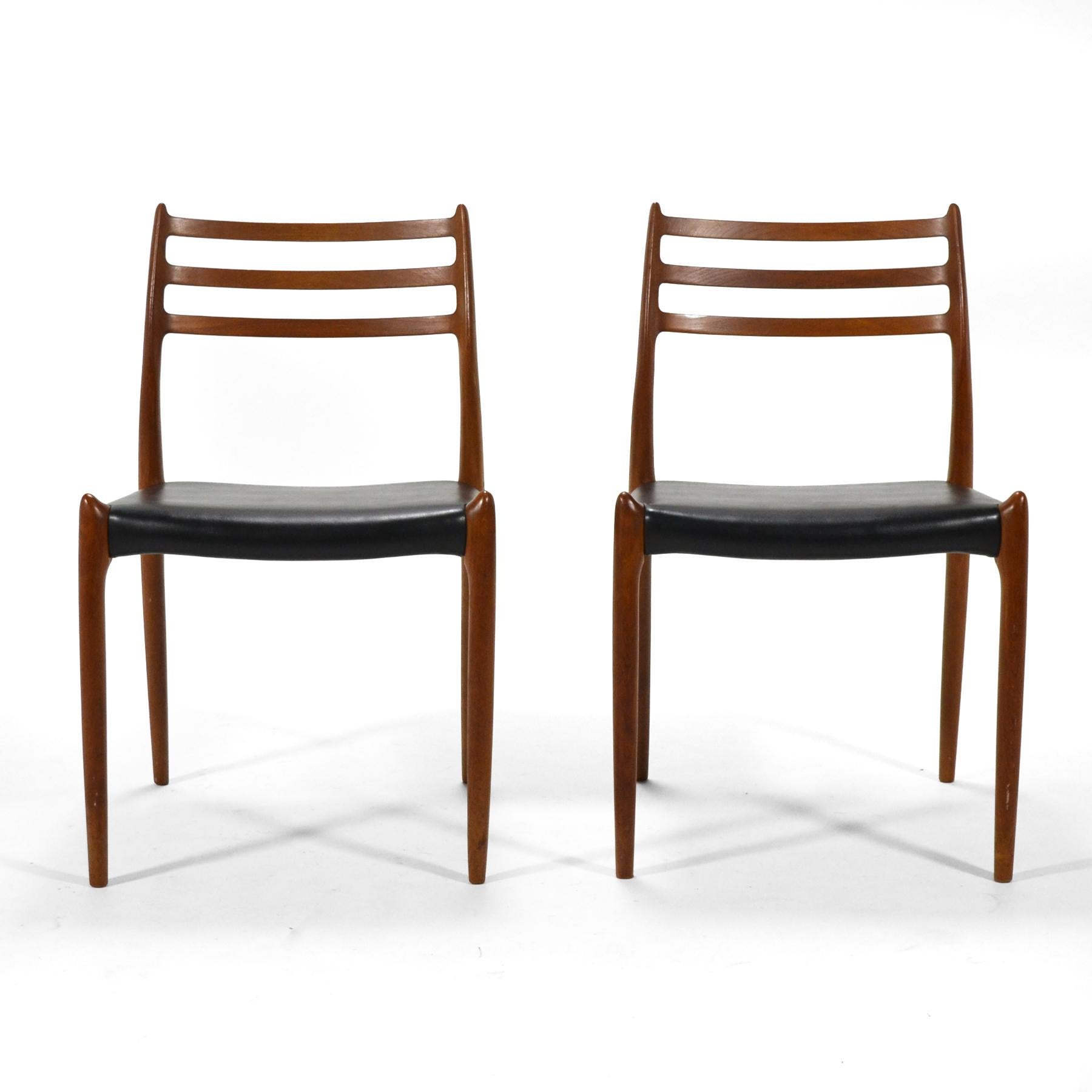 Scandinavian Modern Niels O. Møller Pair of Model 78 Chairs