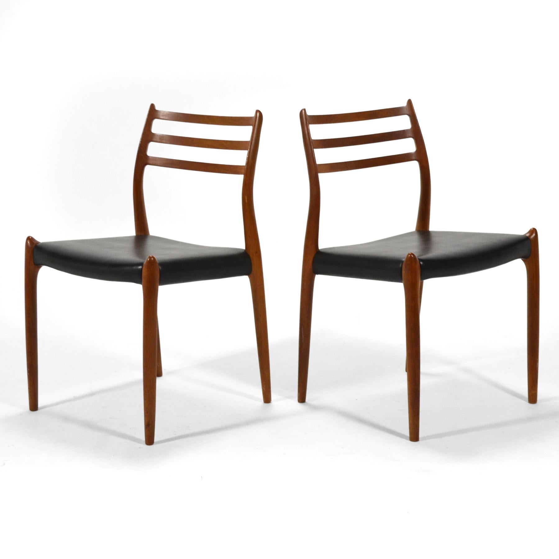 Mid-20th Century Niels O. Møller Pair of Model 78 Chairs