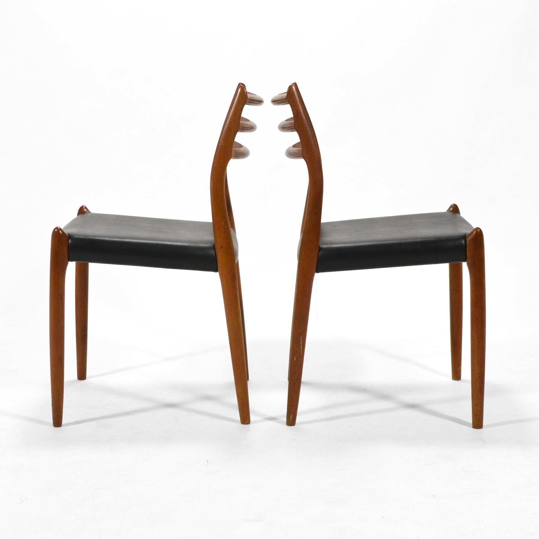 Upholstery Niels O. Møller Pair of Model 78 Chairs