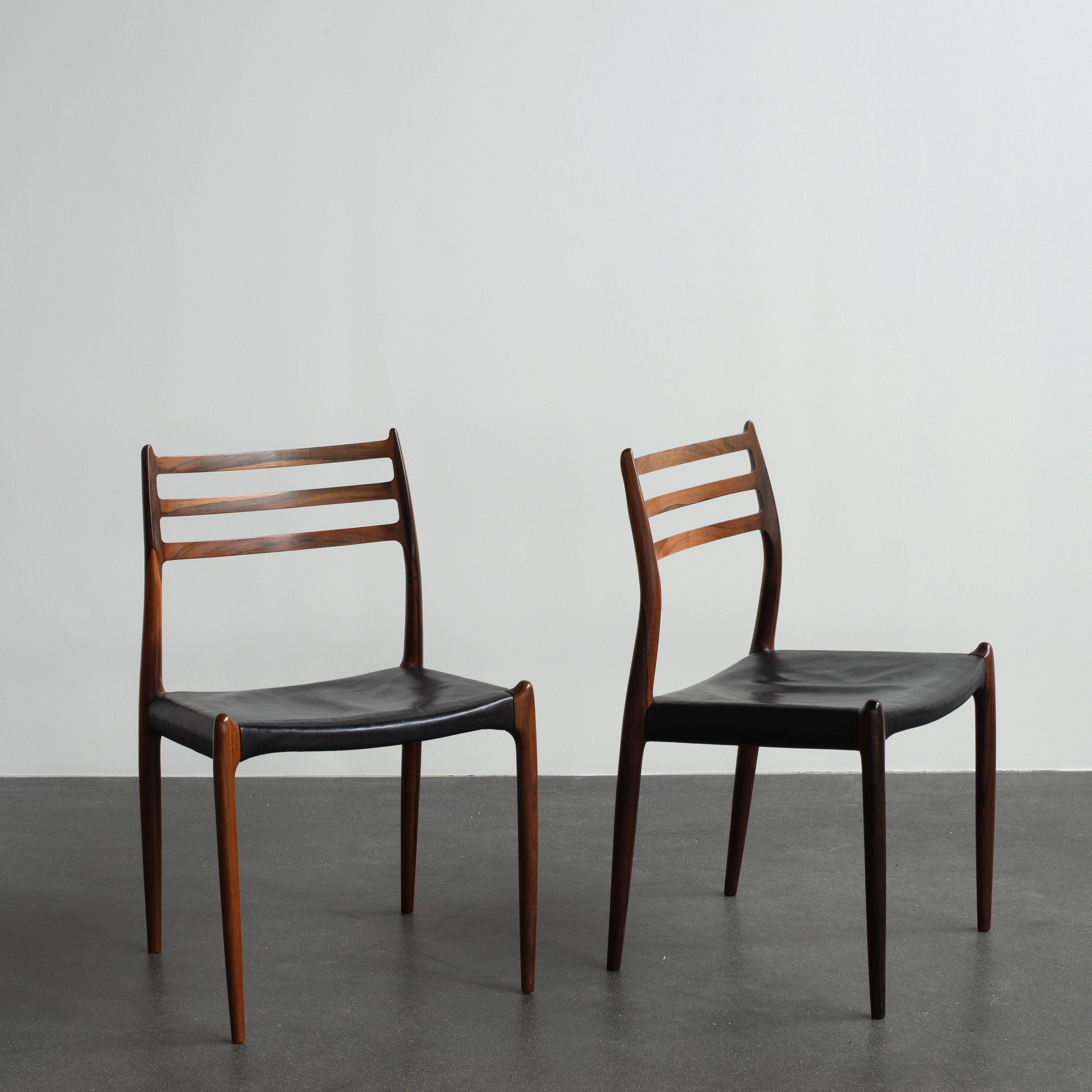 Scandinavian Modern Niels O. Møller Pair of Rosewood Chairs