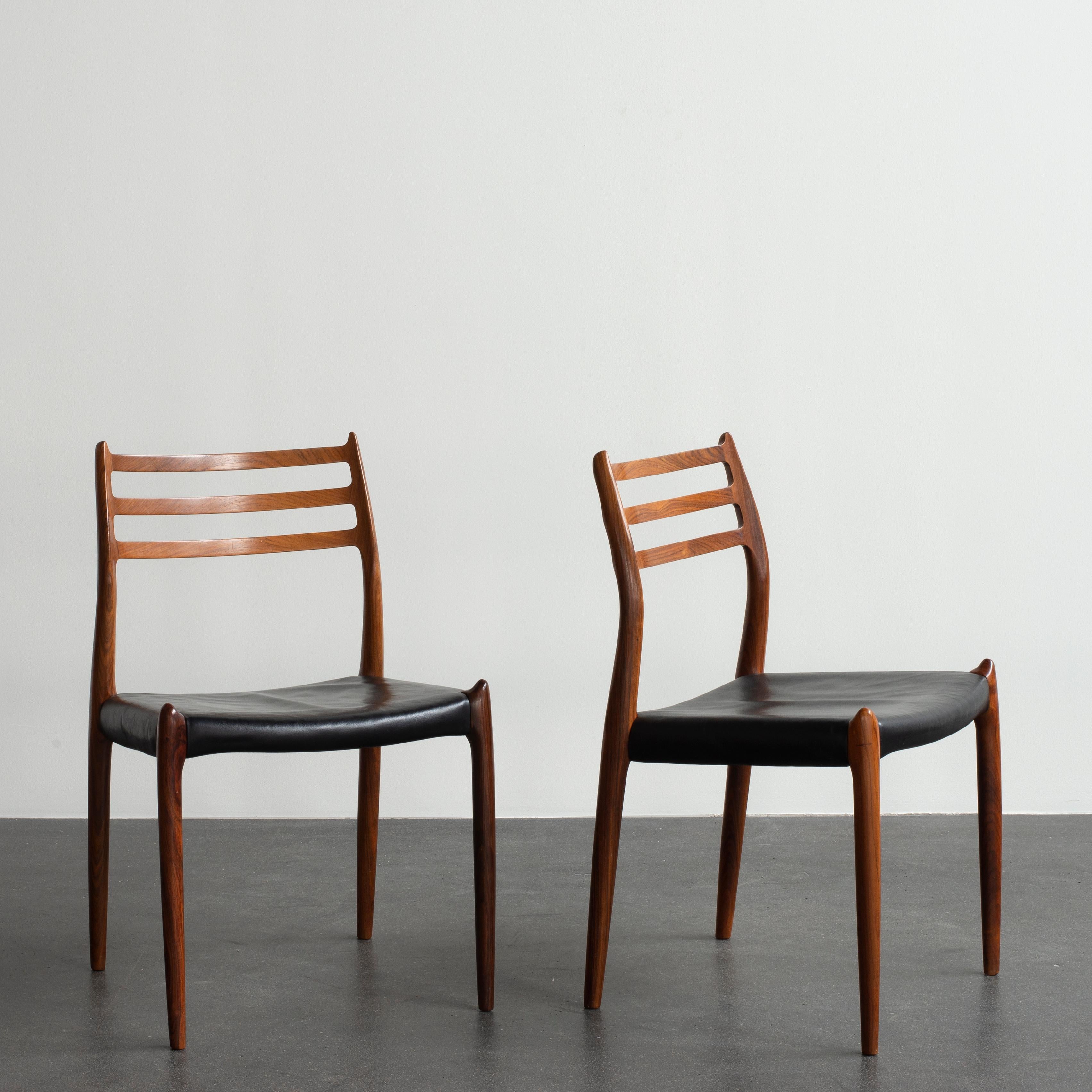 Scandinavian Modern Niels O. Møller Pair of Rosewood Chairs For Sale