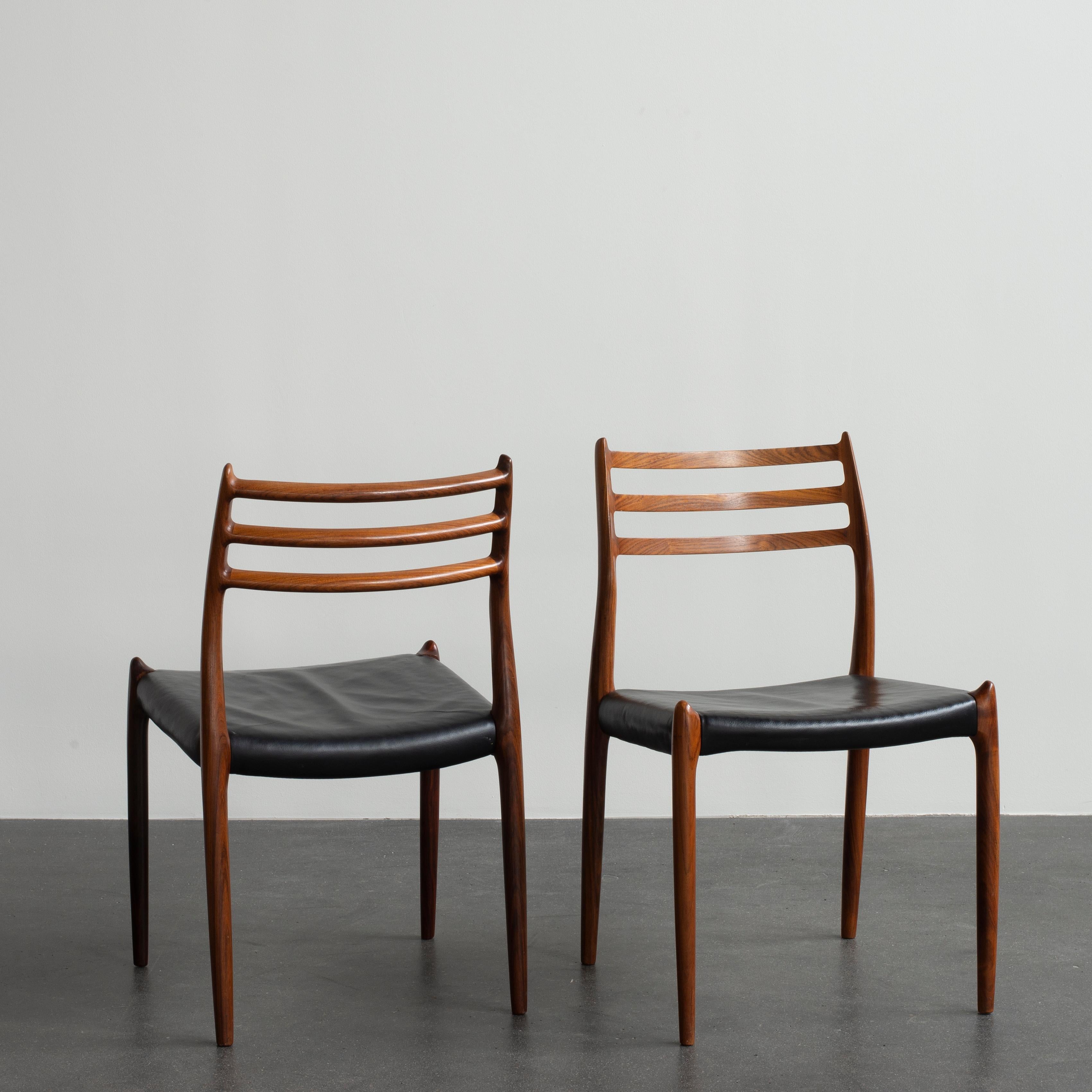 Danish Niels O. Møller Pair of Rosewood Chairs For Sale