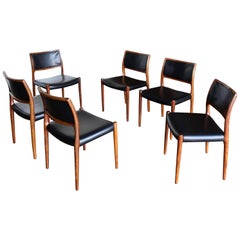 Niels O. Møller Rosewood Dining Chairs for J.L. Møllers Møbelfabrik, circa 1976