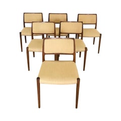 Niels O. Møller Set of 6 Rosewood Dining Chairs N°80 Denmark, circa 1960s