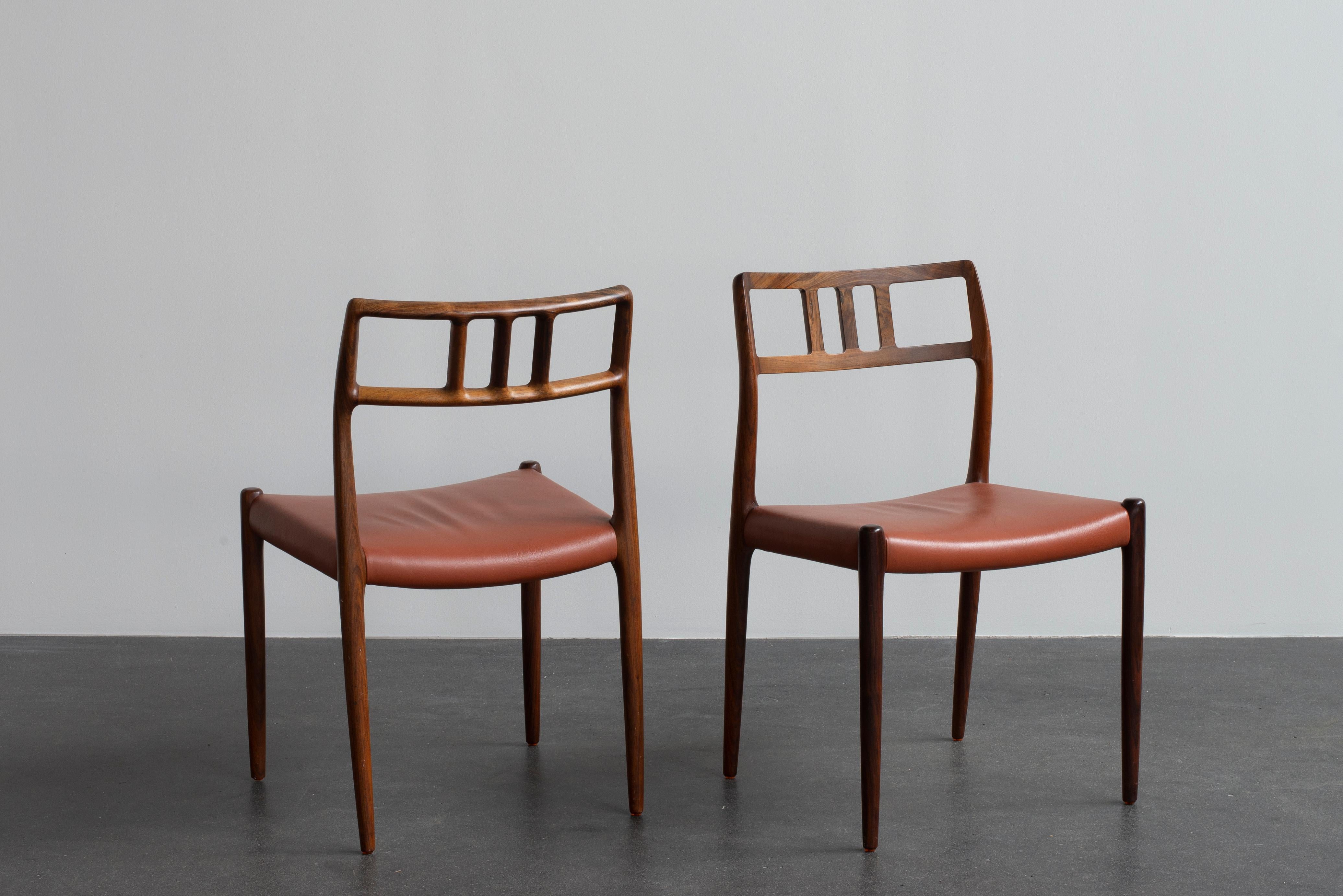 20th Century Niels O. Møller Set of Eight Rosewood Chairs For Sale