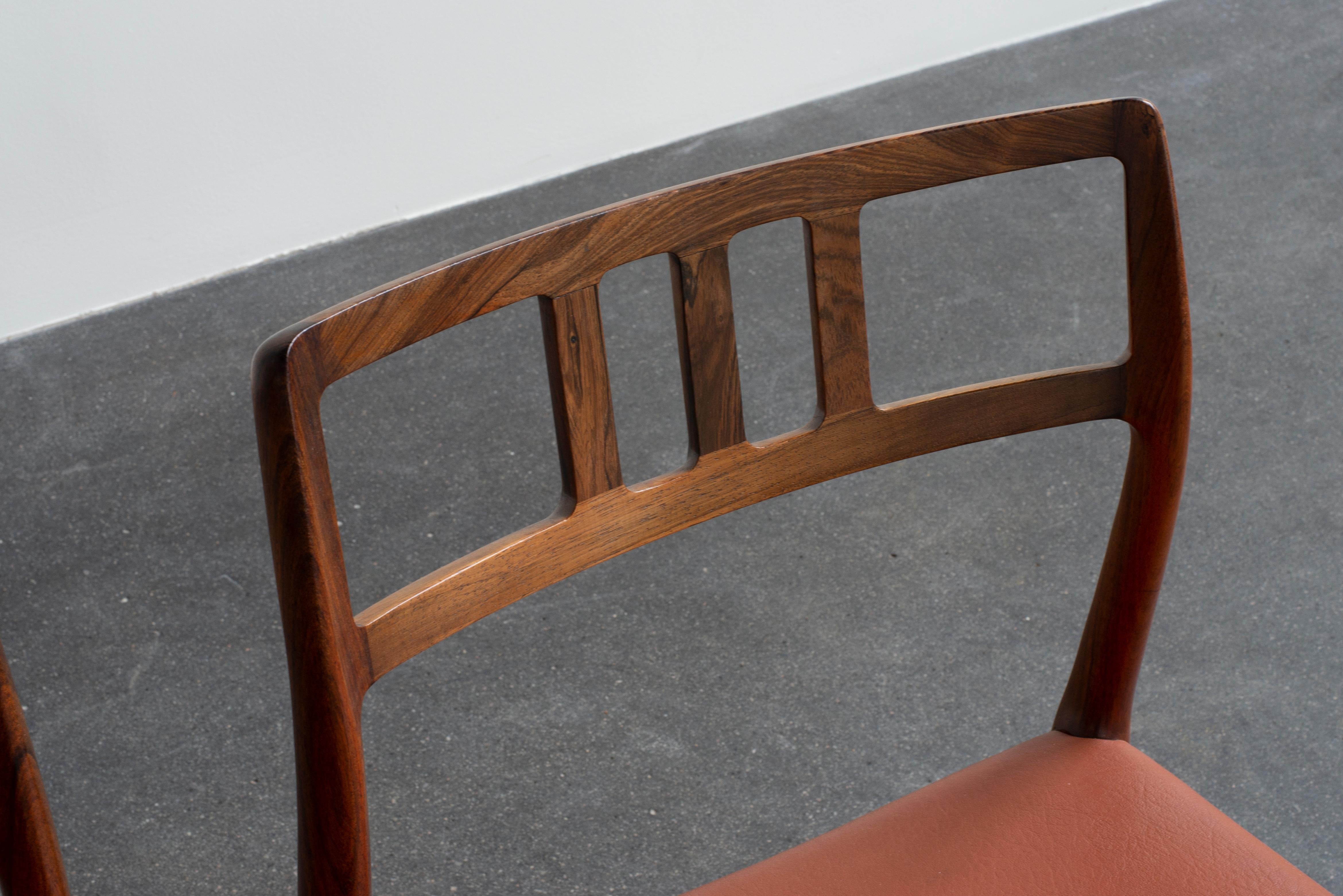 Niels O. Møller Set of Eight Rosewood Chairs For Sale 2