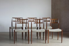 Niels O. Møller Set of Six Rosewood Chairs