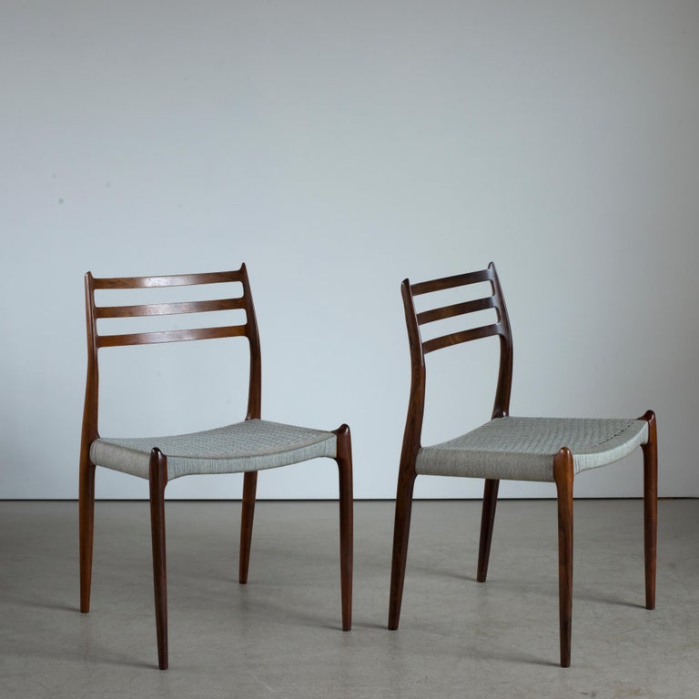 Danish Niels O. Møller Set of Six Rosewood Chairs For Sale