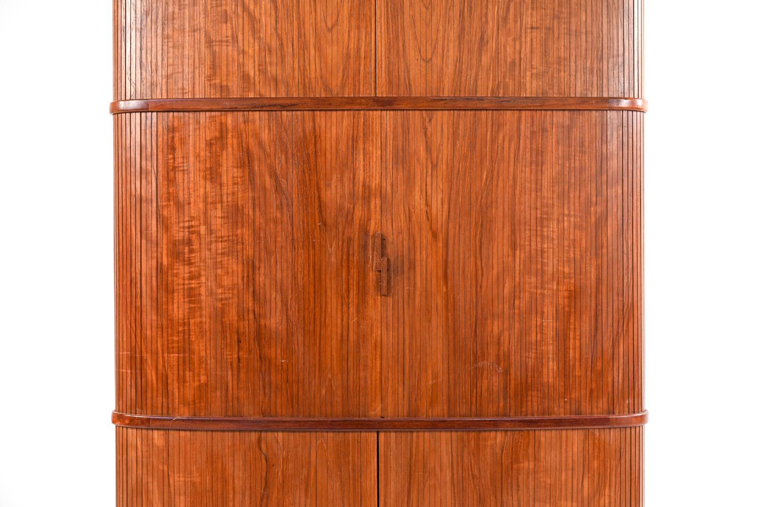 Danish Niels O. Møller Teak Tambour-Front Corner Cabinet, c. 1960's