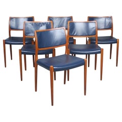 NIELS O MOLLER 6 chairs/Dining room chairs model 80 Denmark 1960