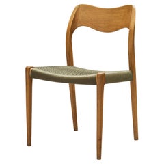 Niels O. Moller Dining Chair in Teak and Green Rope Upholstery
