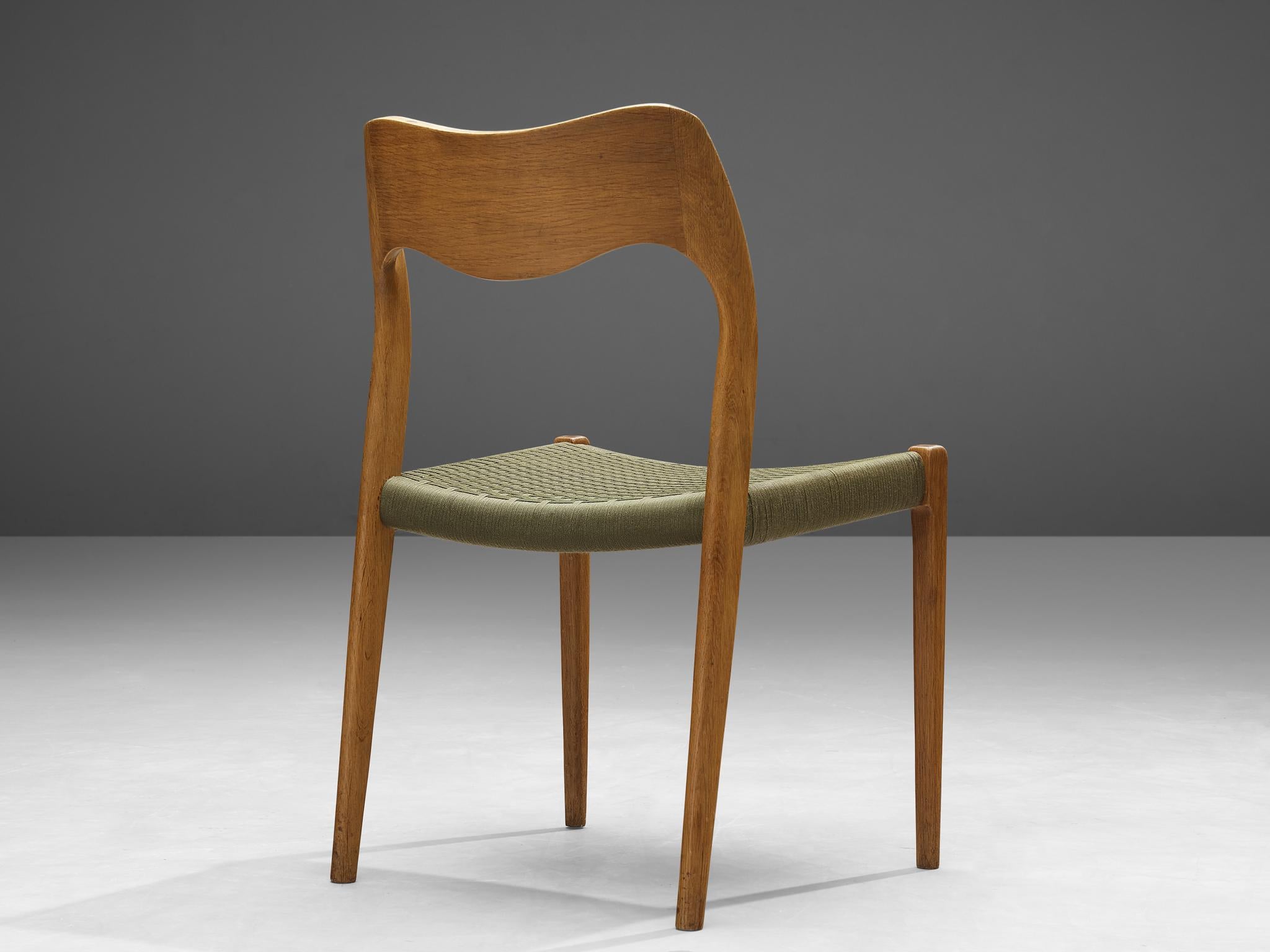 Scandinavian Modern Niels O. Moller Dining Chairs in Teak and Cane Upholstery