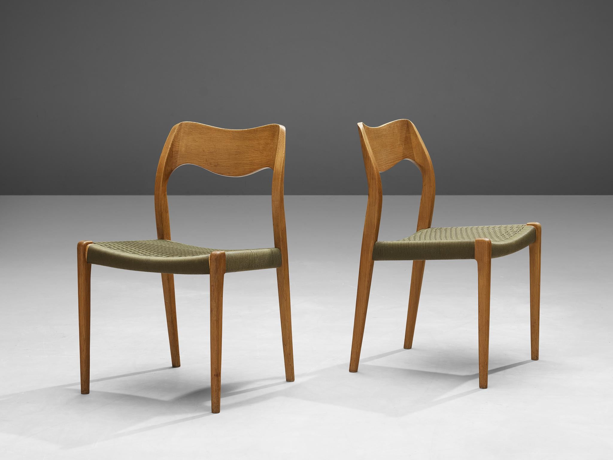 Niels O. Moller Dining Chairs in Teak and Cane Upholstery 2