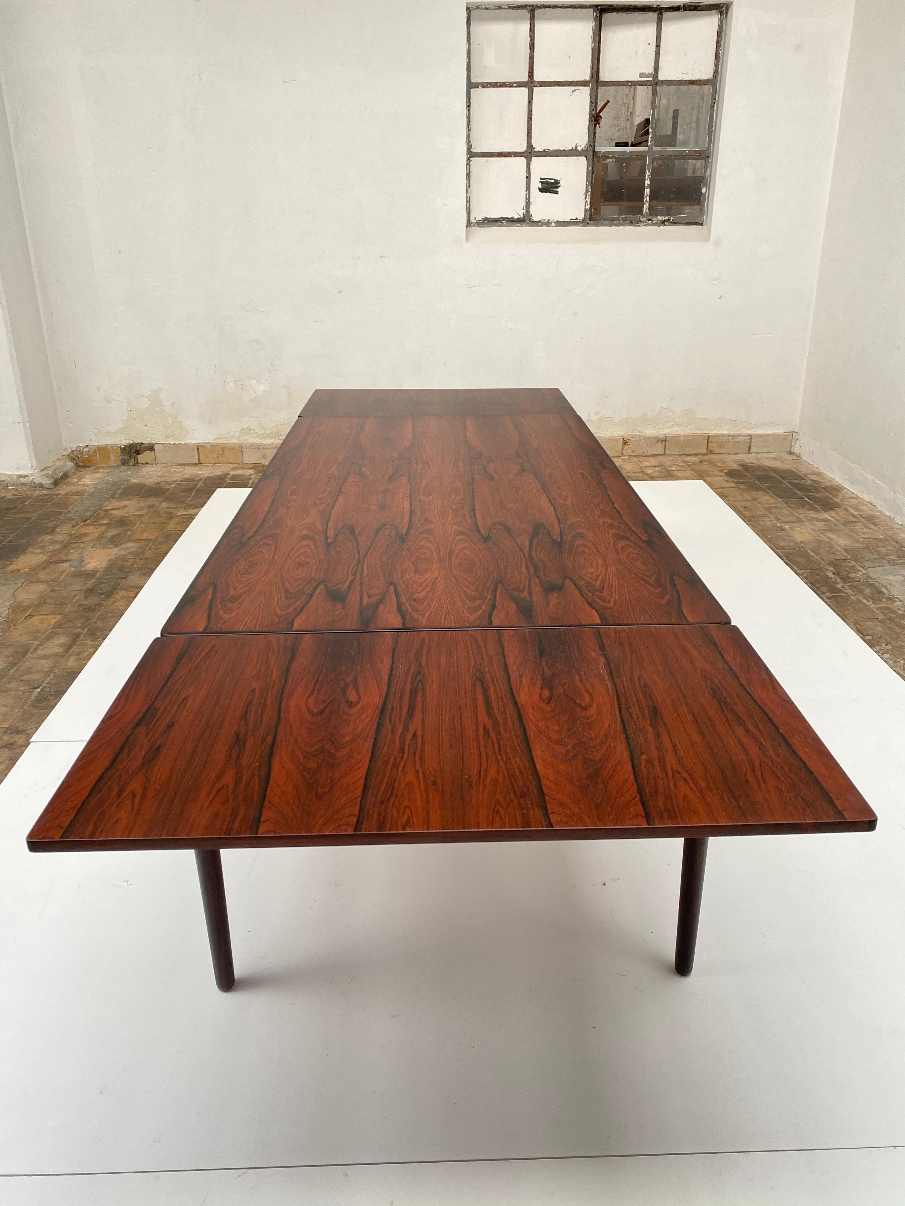 Danish Niels O. Moller Large Extendable Rosewood Dining Table J.L Moller, Denmark 1960s