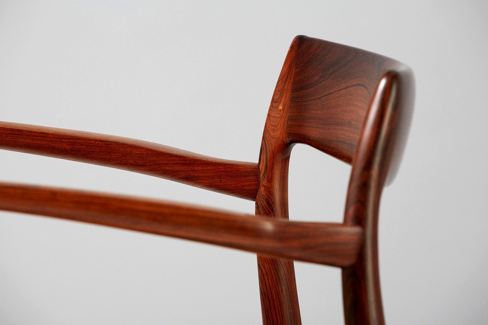 Scandinavian Modern Niels O. Moller Model 57 Rosewood Carver Chair For Sale