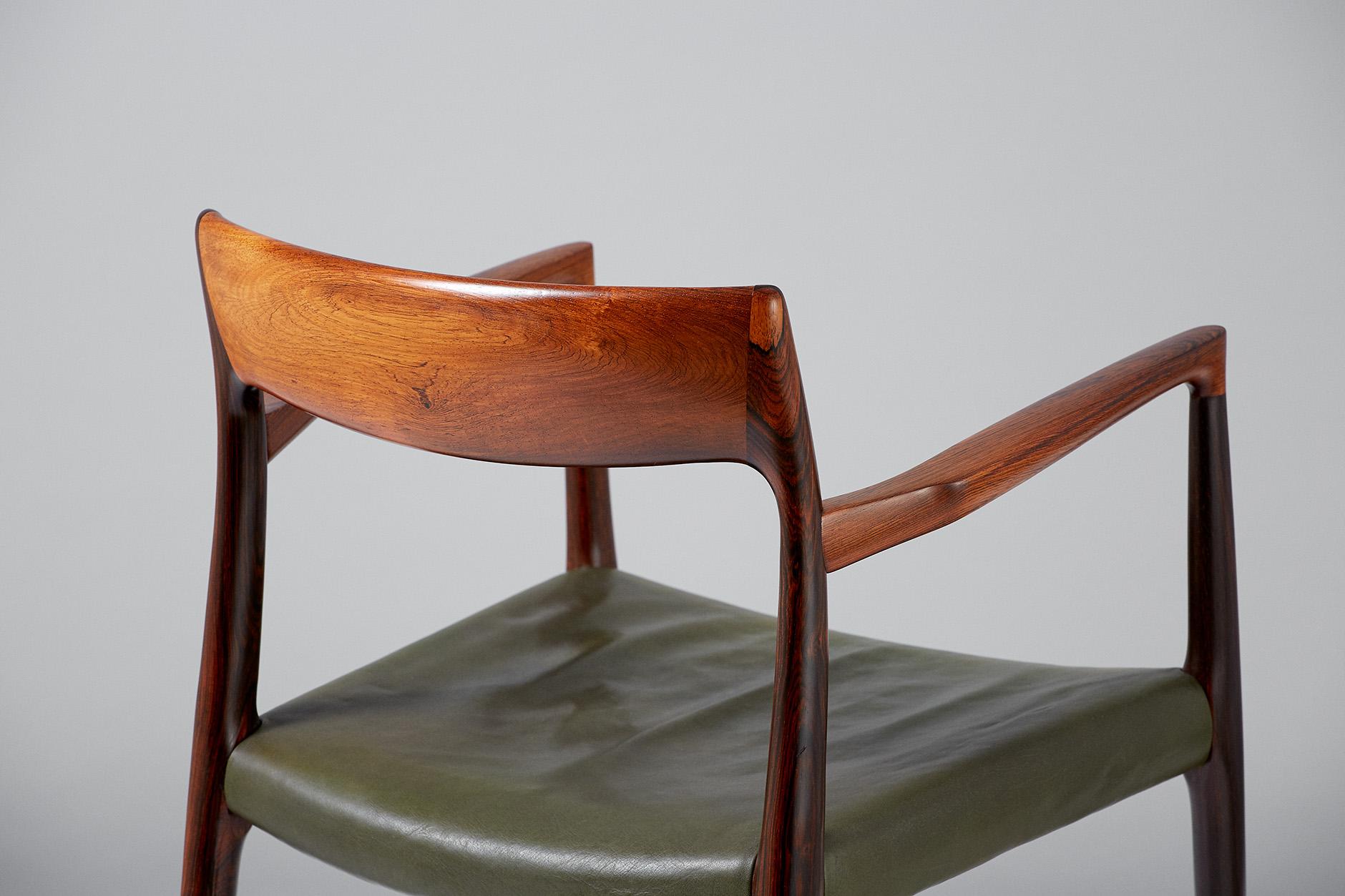 Danish Niels O. Moller Model 57 Rosewood Carver Chair