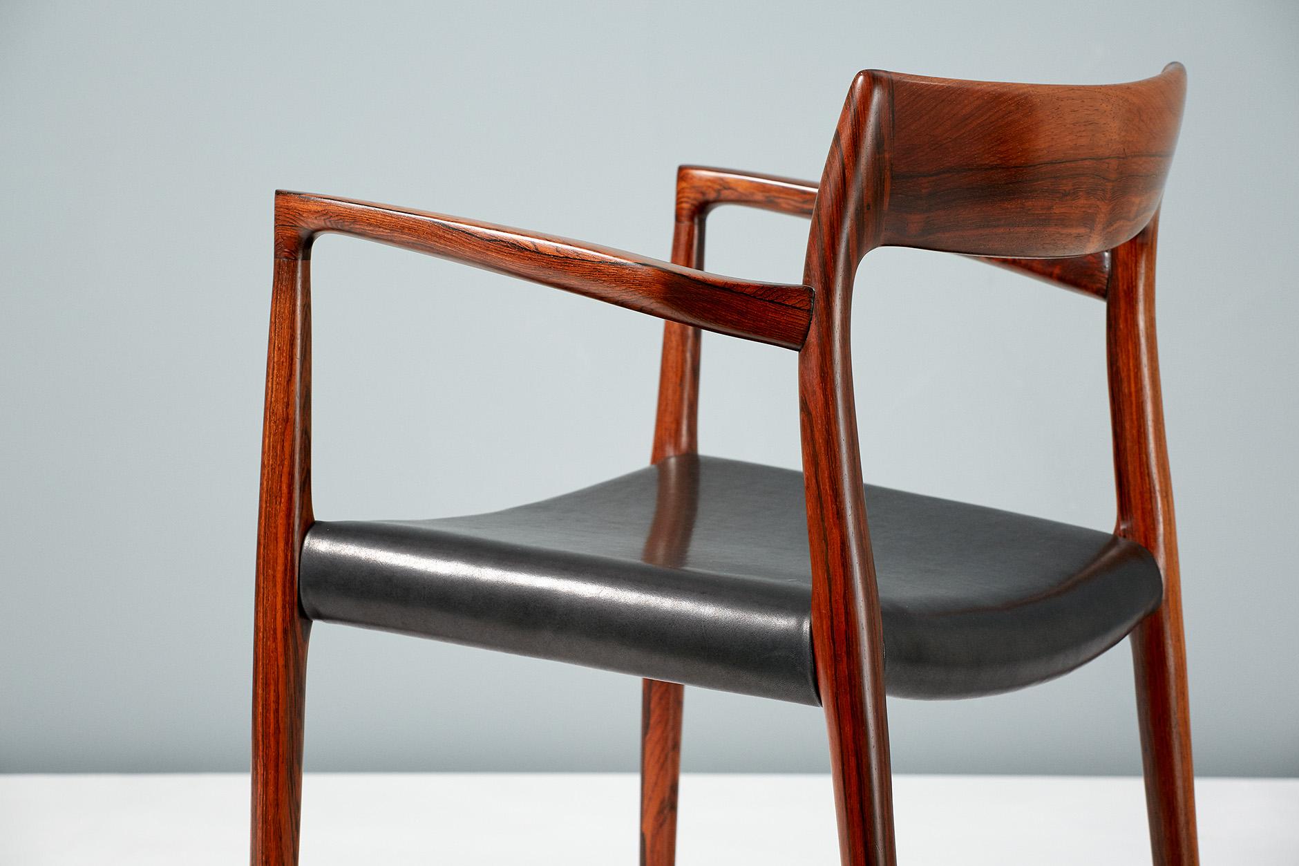 Mid-20th Century Niels O. Moller Model 57 Rosewood Carver Chair For Sale