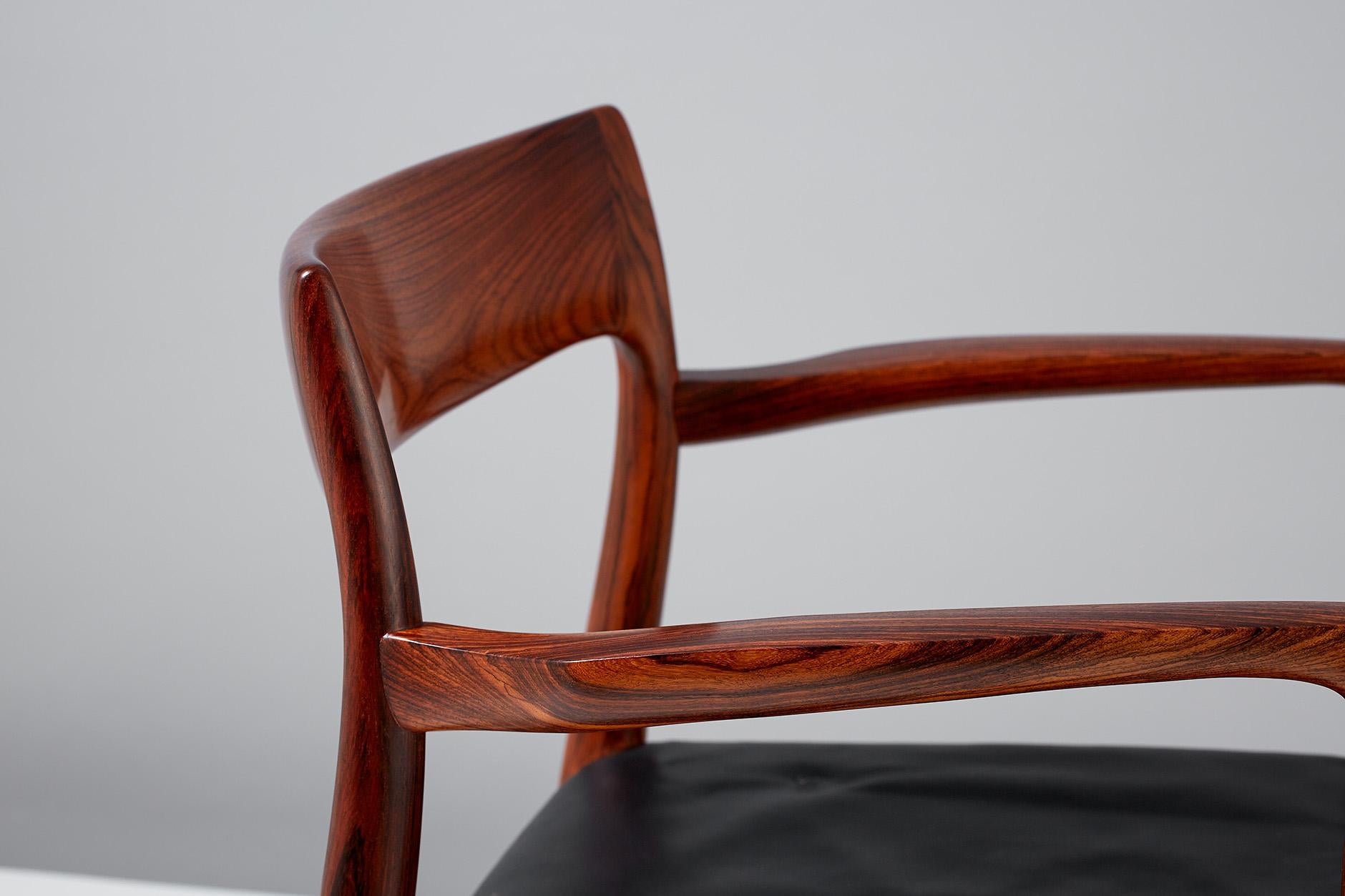 Niels O. Moller Model 57 Rosewood Carver Chairs 4