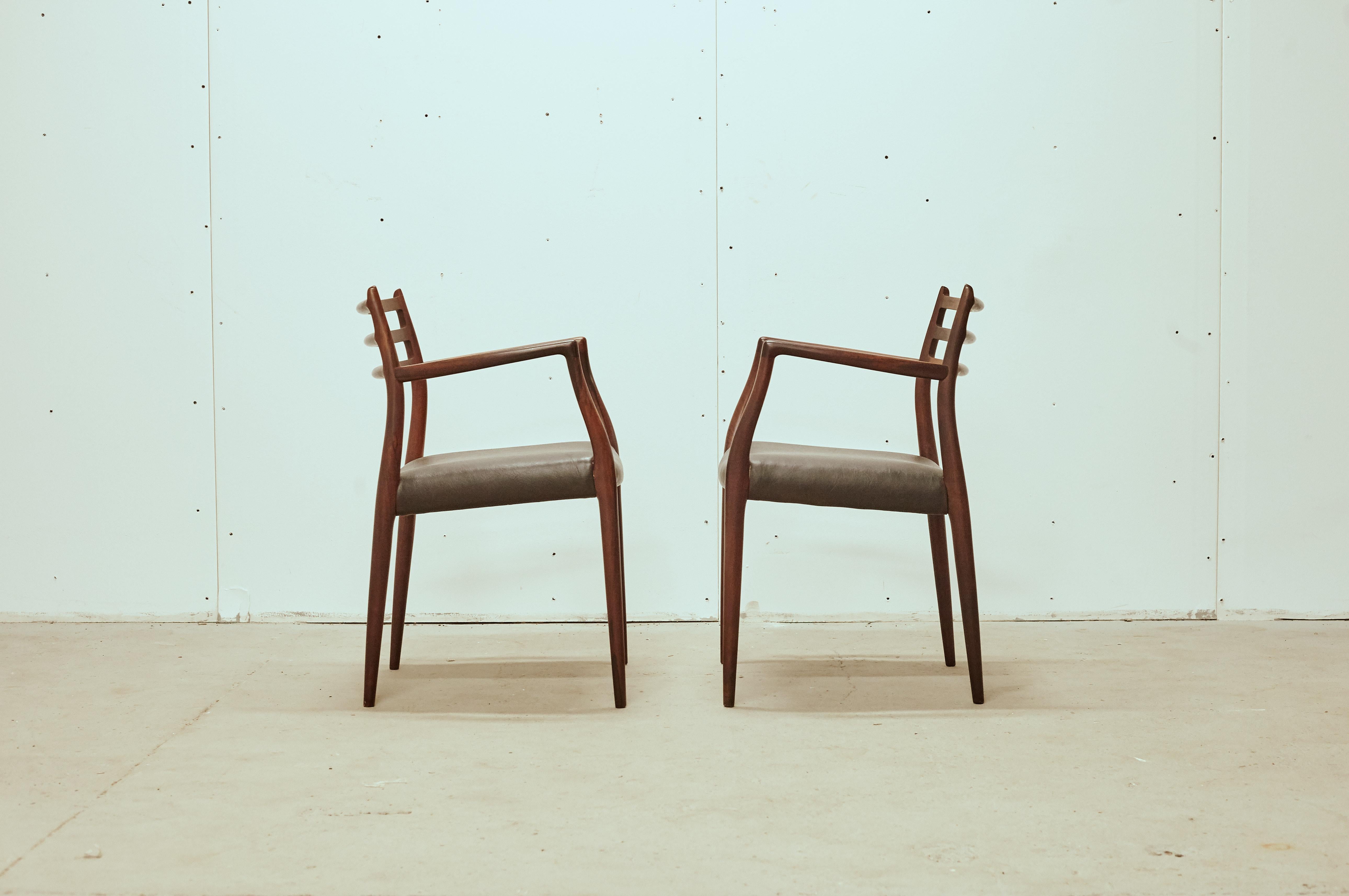 Niels O Moller Model 62 Carver Chairs in Rosewood, JL Moller, Denmark, 1960s In Good Condition In London, GB