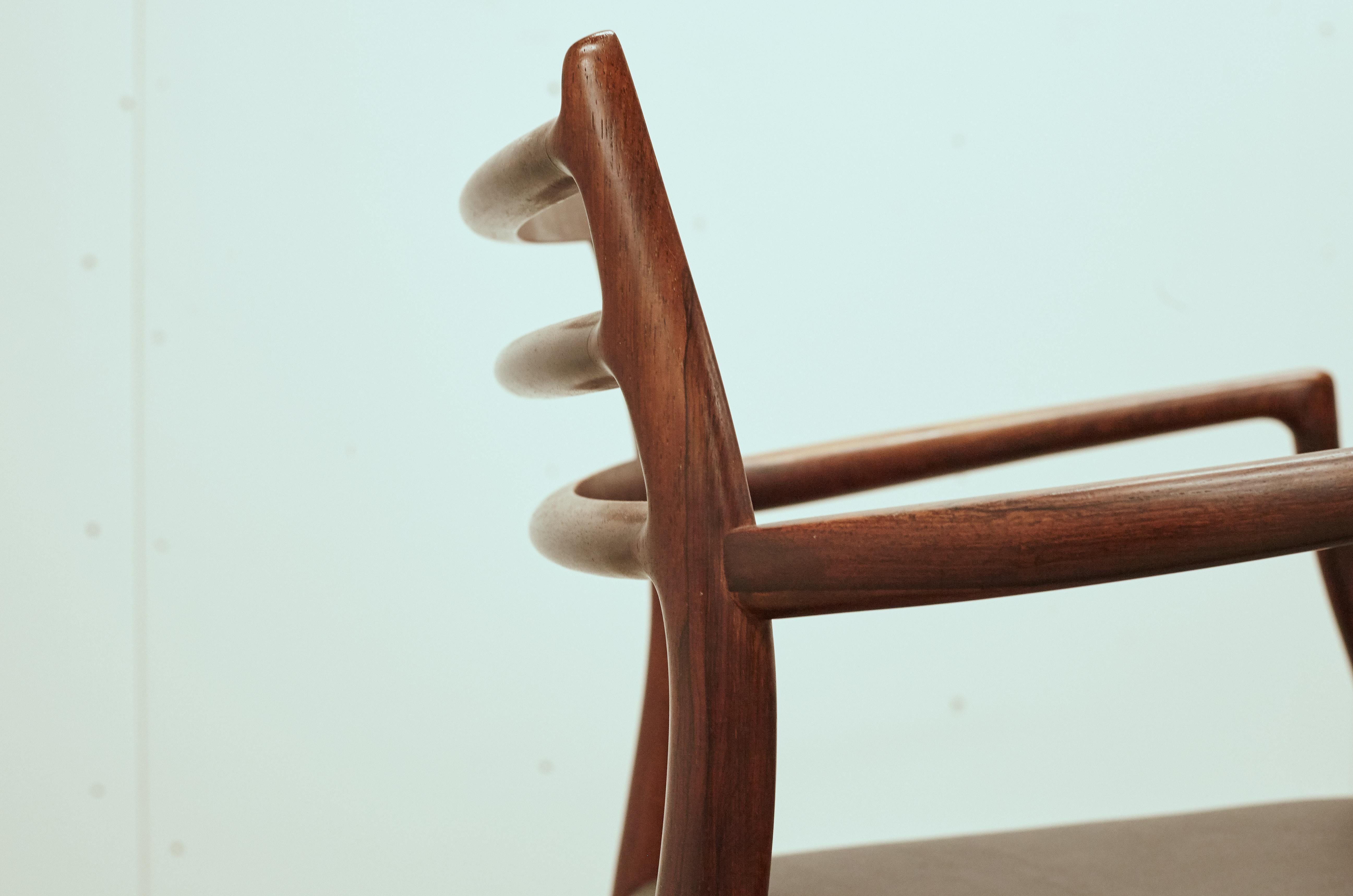 20th Century Niels O Moller Model 62 Carver Chairs in Rosewood, JL Moller, Denmark, 1960s
