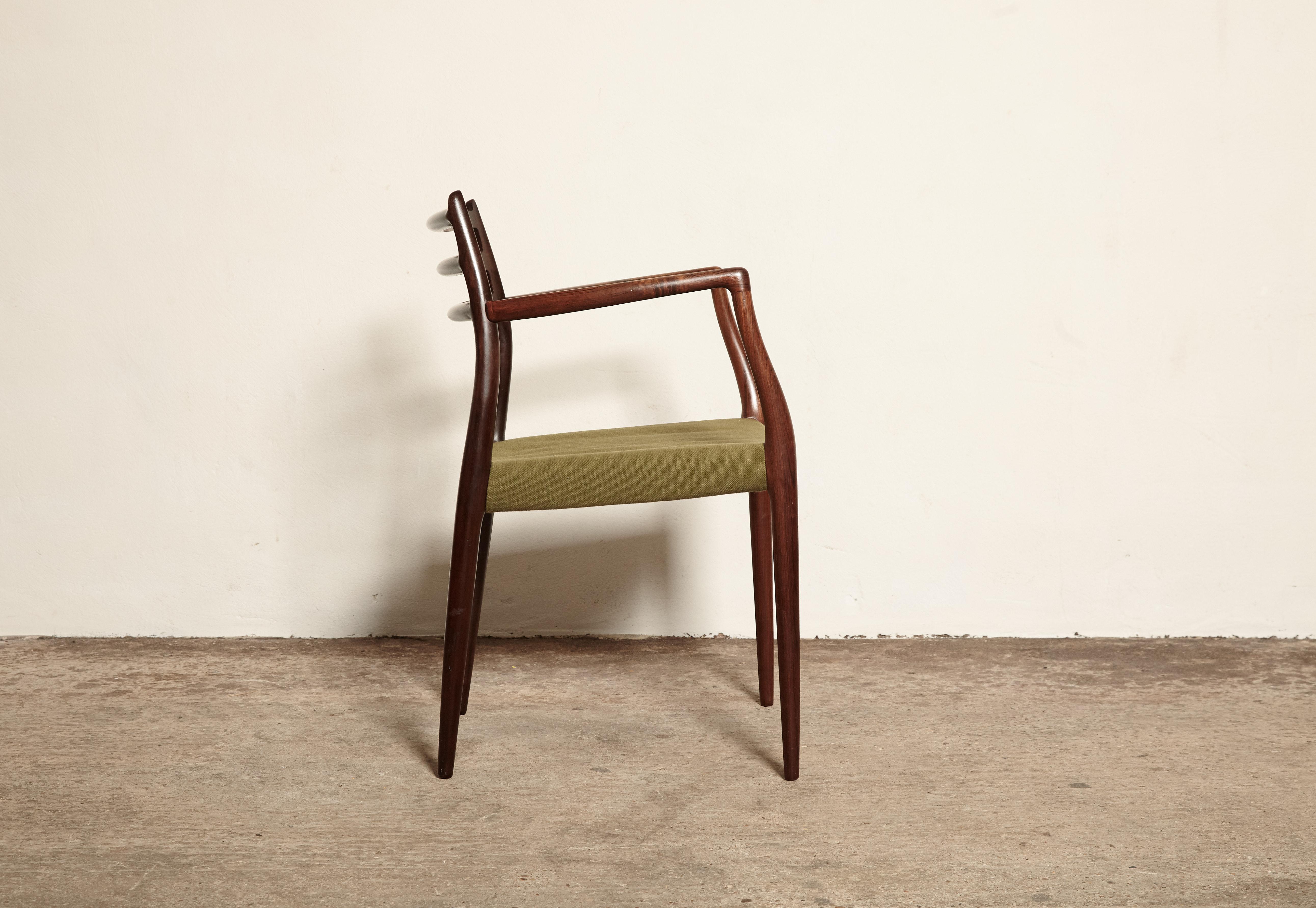 Danish Niels O Moller Model 62 Rosewood Carver Dining Chair, Denmark, 1960s