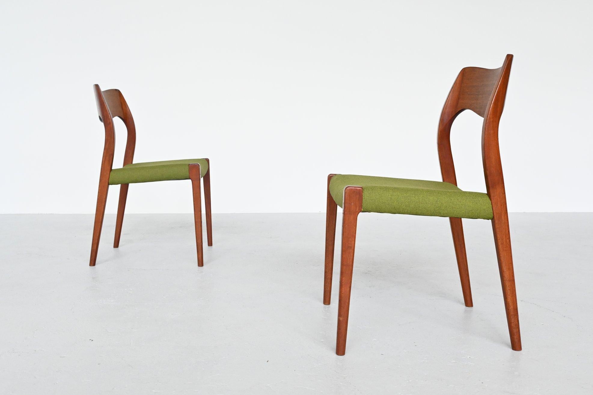 Danish Niels O. Moller Model 71 Pair of Dining Chairs, Denmark, 1951
